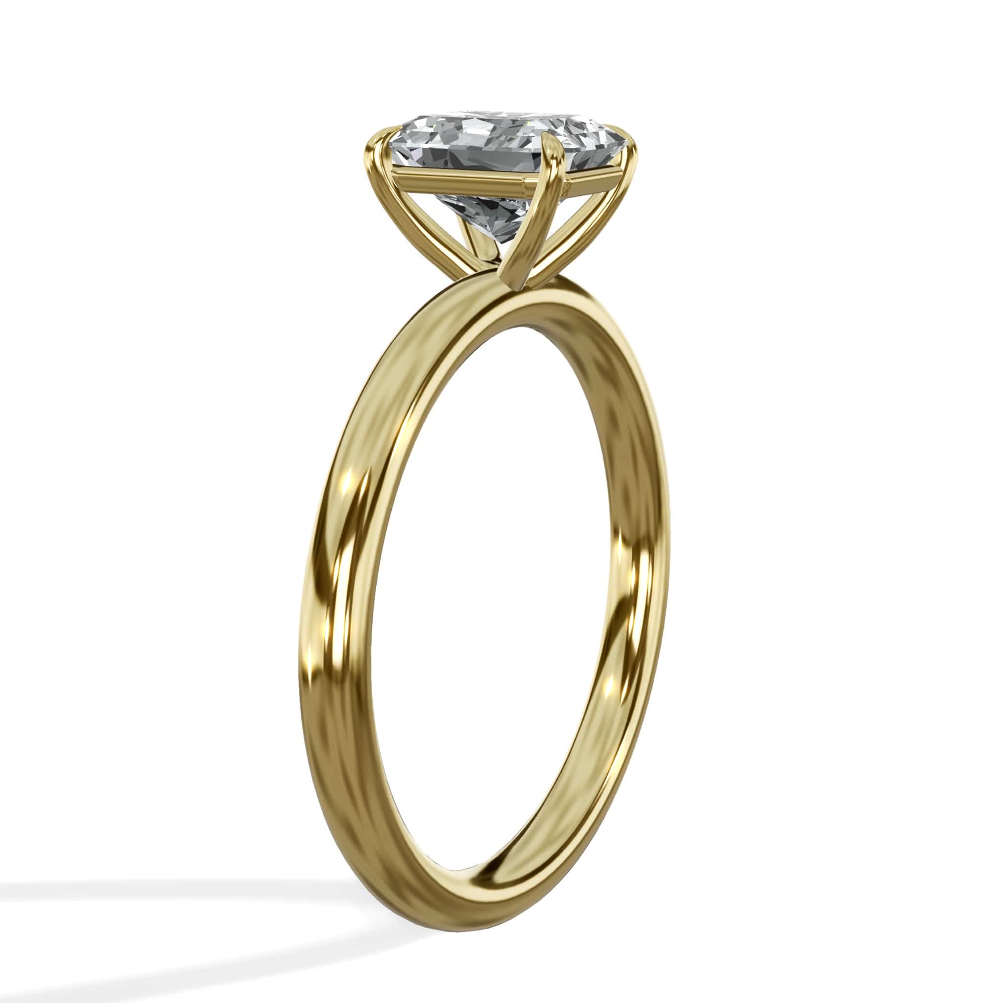 1 Carat Lab Grown Solitaire Radiant Cut Diamond Engagement Ring - Image 5