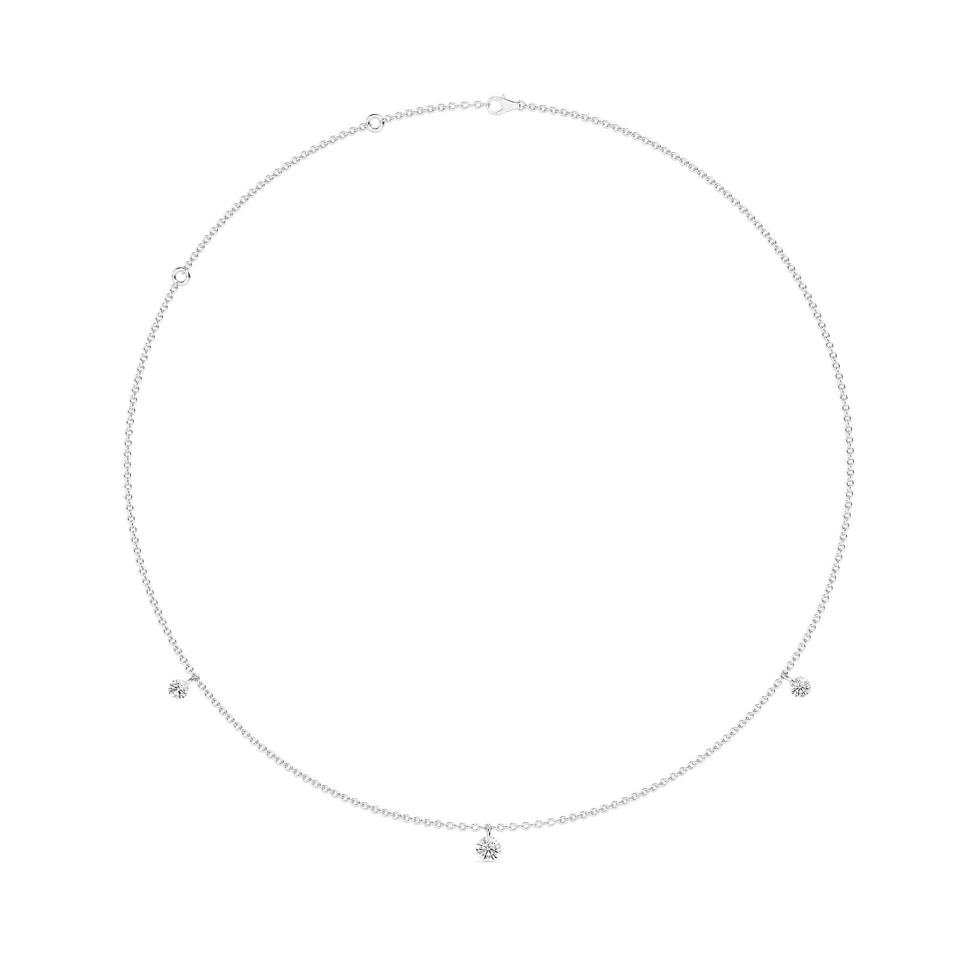 1 Carat Pierced 3 Round Lab Grown Diamond Necklace - Image 3