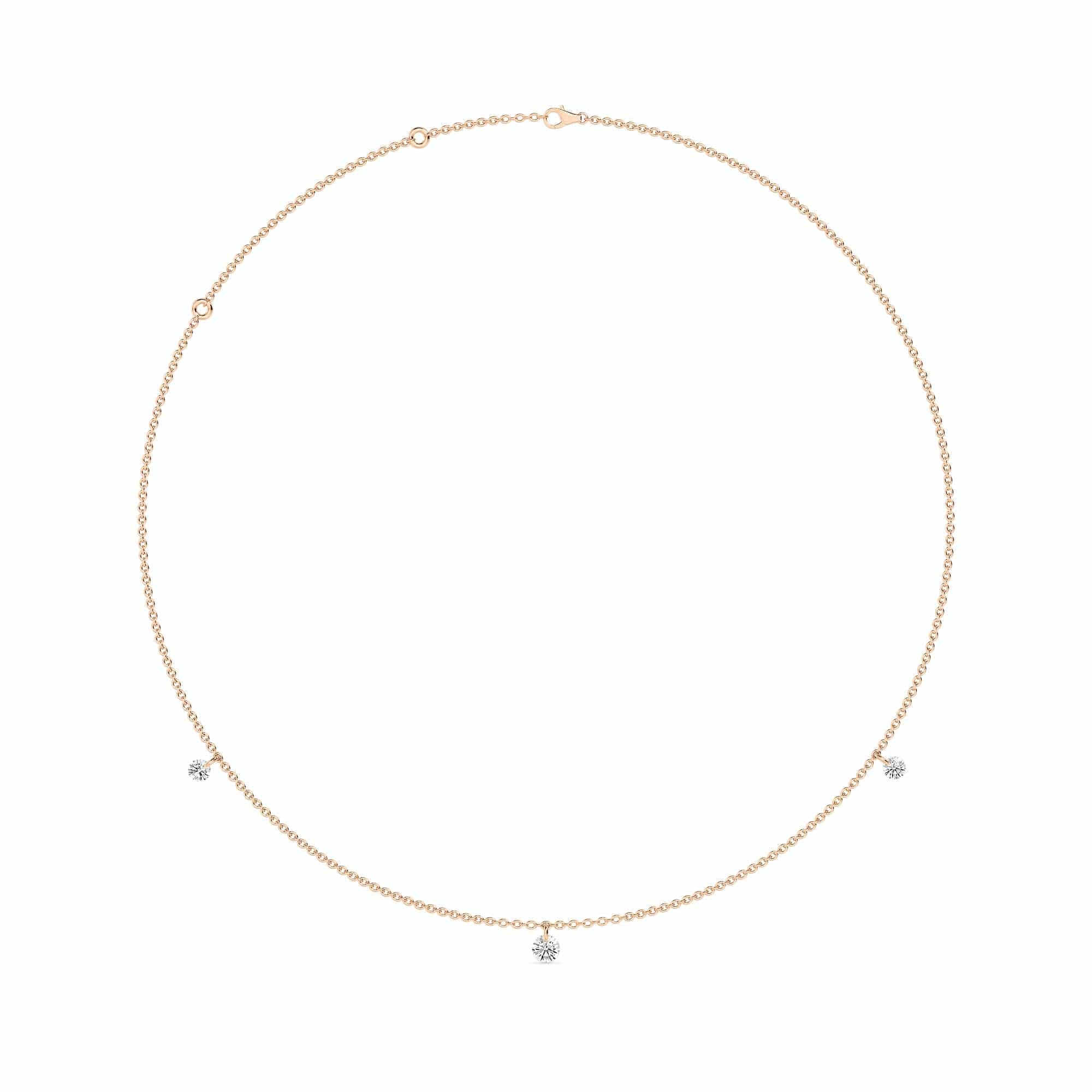 1 Carat Pierced 3 Round Lab Grown Diamond Necklace - Image 4