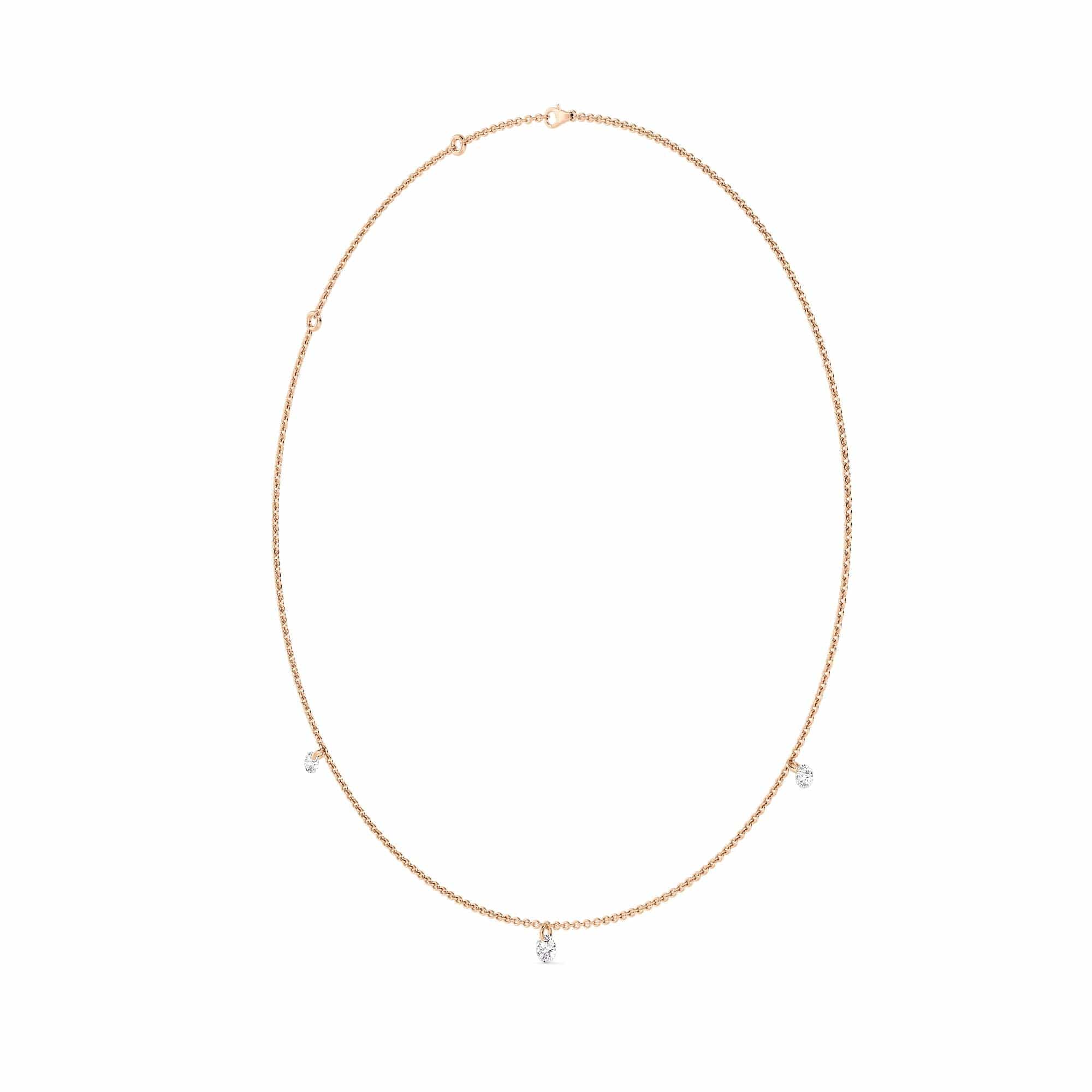 1 Carat Pierced 3 Round Lab Grown Diamond Necklace - Image 5