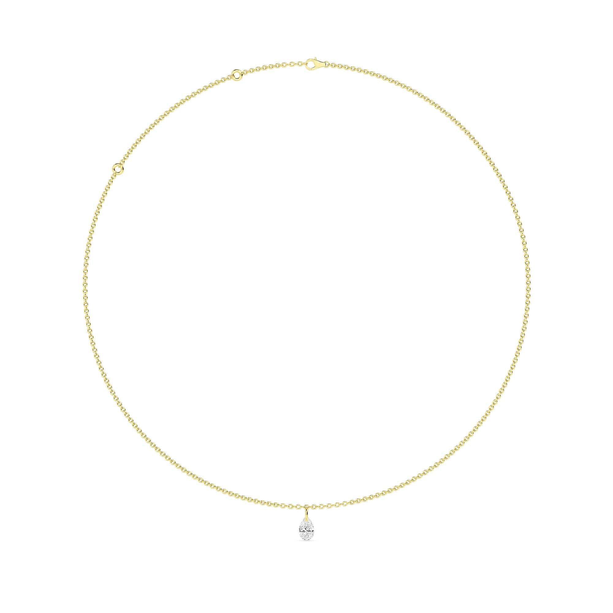 0.75 Carat Pierced Pear Shaped Lab Grown Diamond Necklace