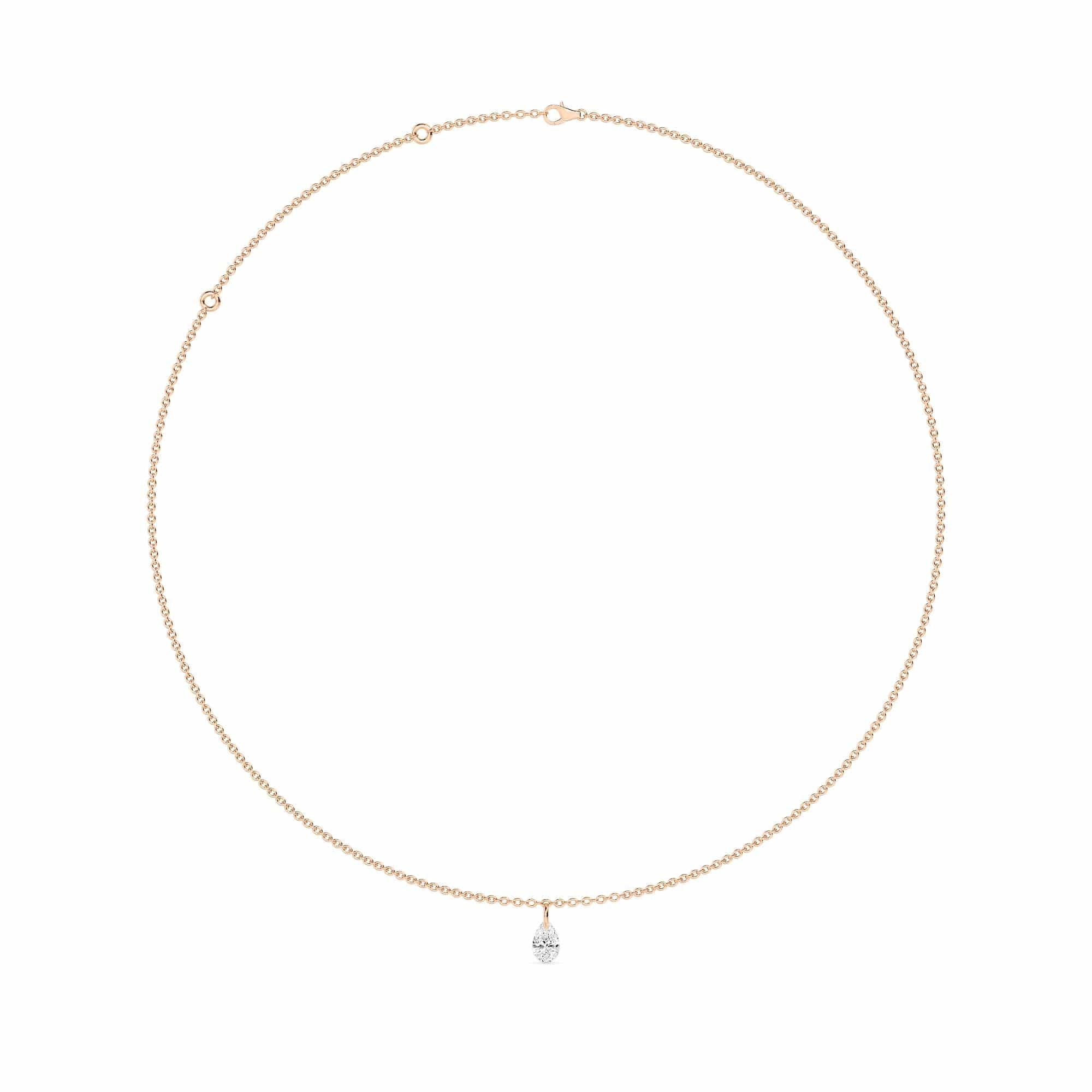 0.75 Carat Pierced Pear Shaped Lab Grown Diamond Necklace - Image 4