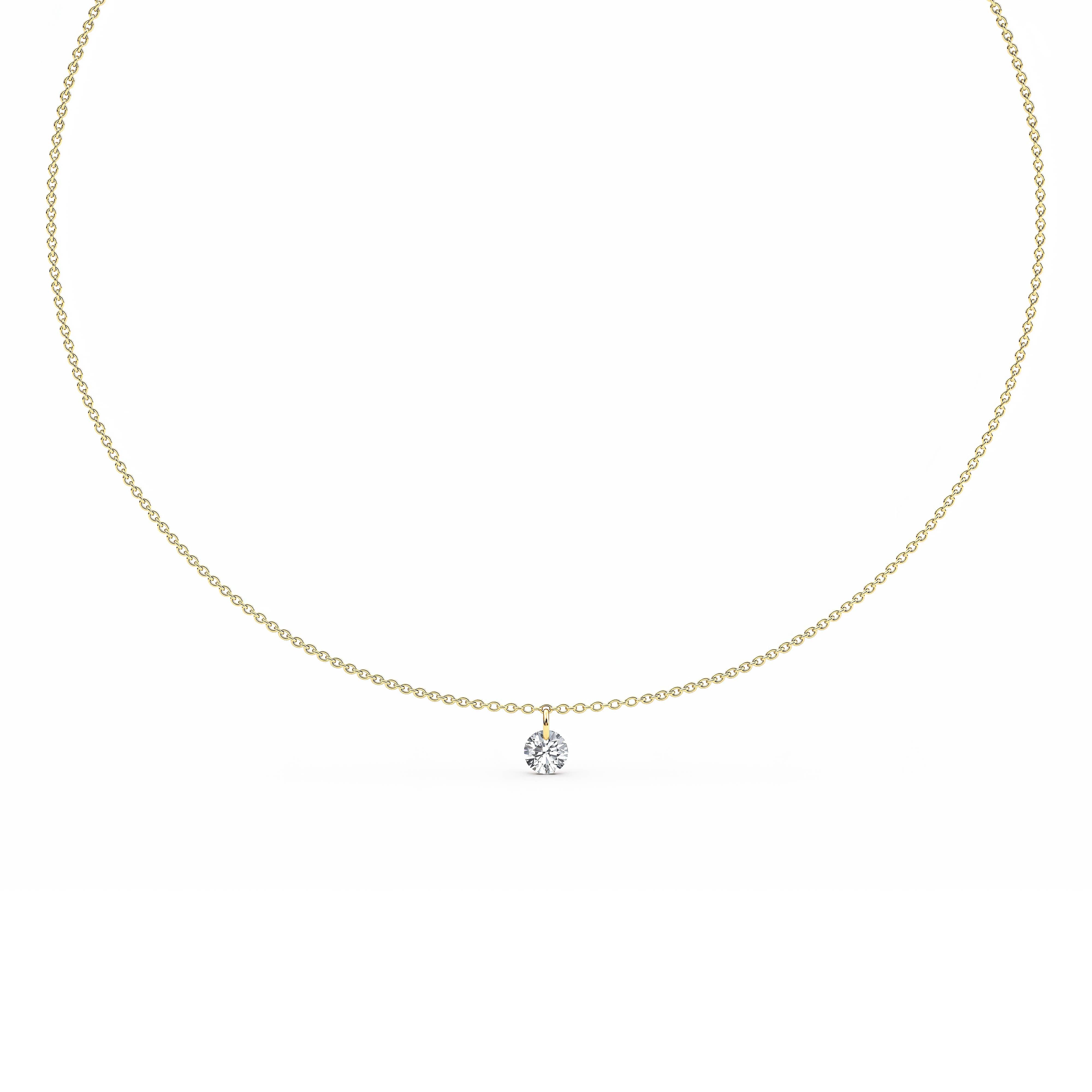 1 Carat Pierced Round Cut Lab Grown Diamond Necklace - Image 3