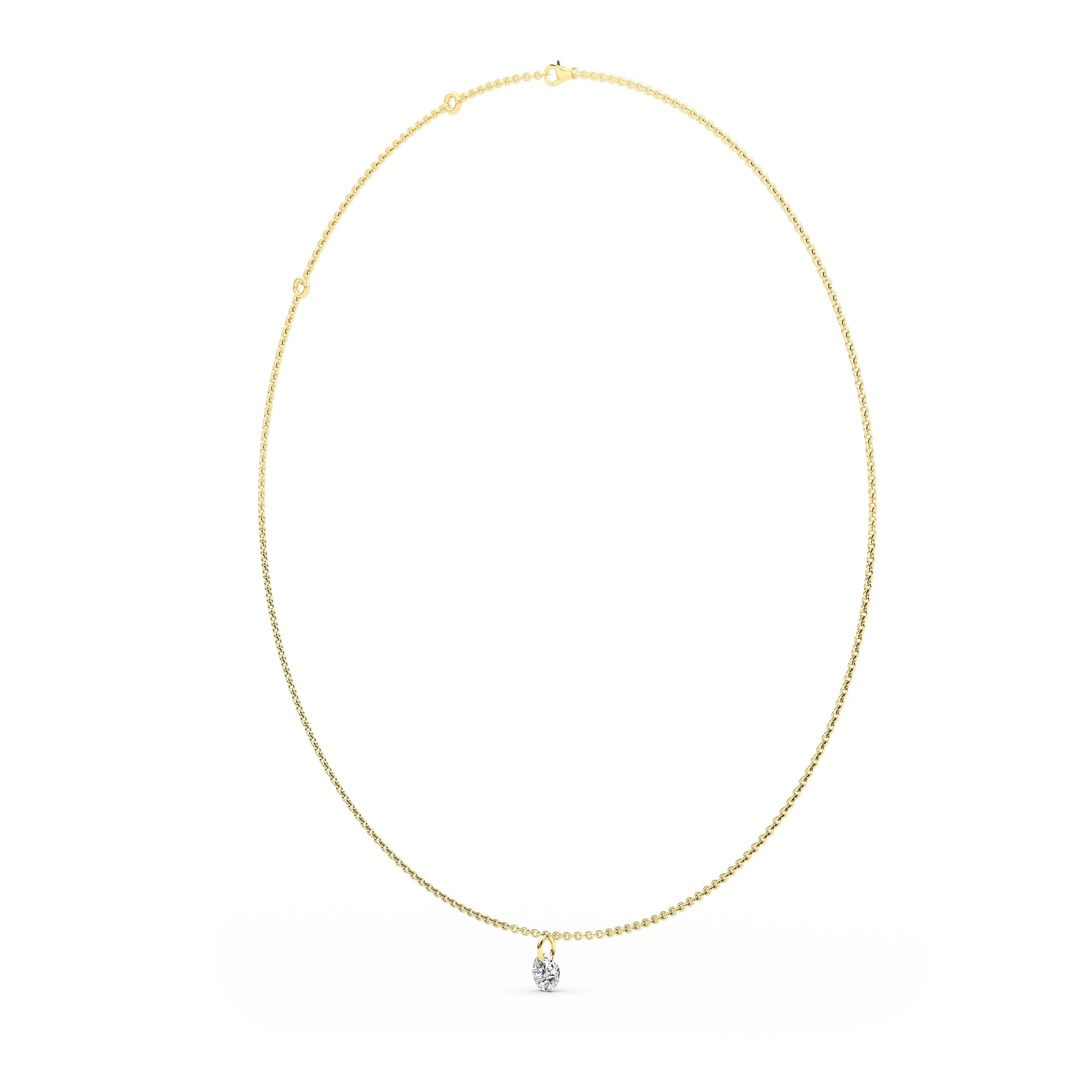 1 Carat Pierced Round Cut Lab Grown Diamond Necklace - Image 5
