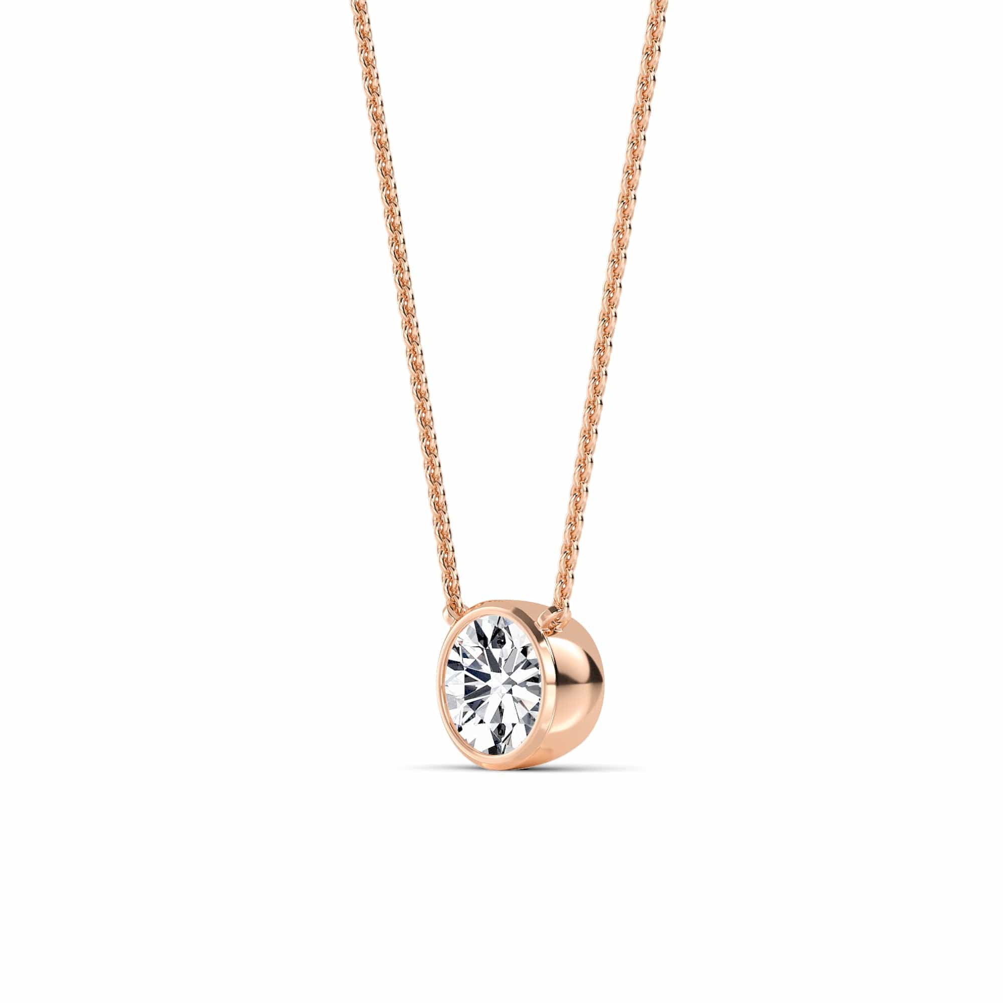 1 Carat Round Cut Bezel Set Lab Grown Diamond Solitaire Pendant Necklace - Image 7
