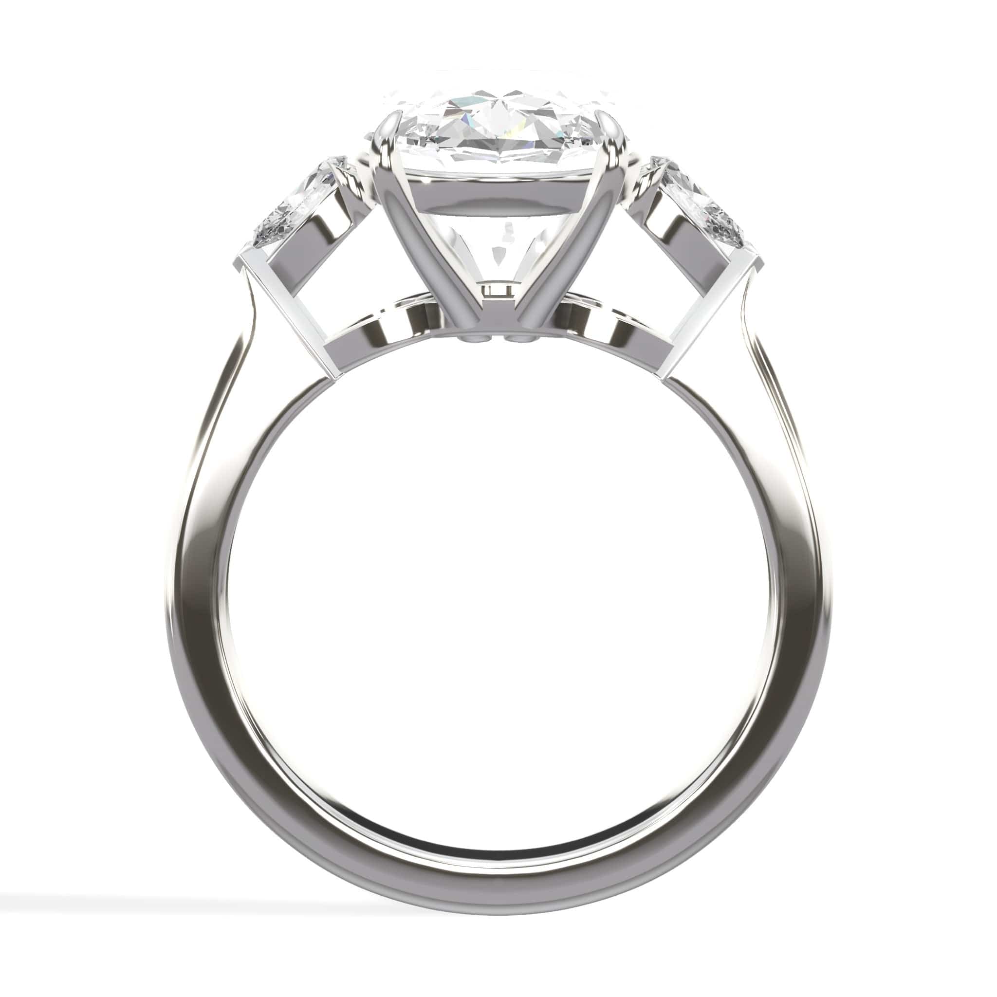 10.07 Carats Lab Grown Oval Cut with Pear Shape Side Stones Diamond Engagement Ring in Platinum - Image 2