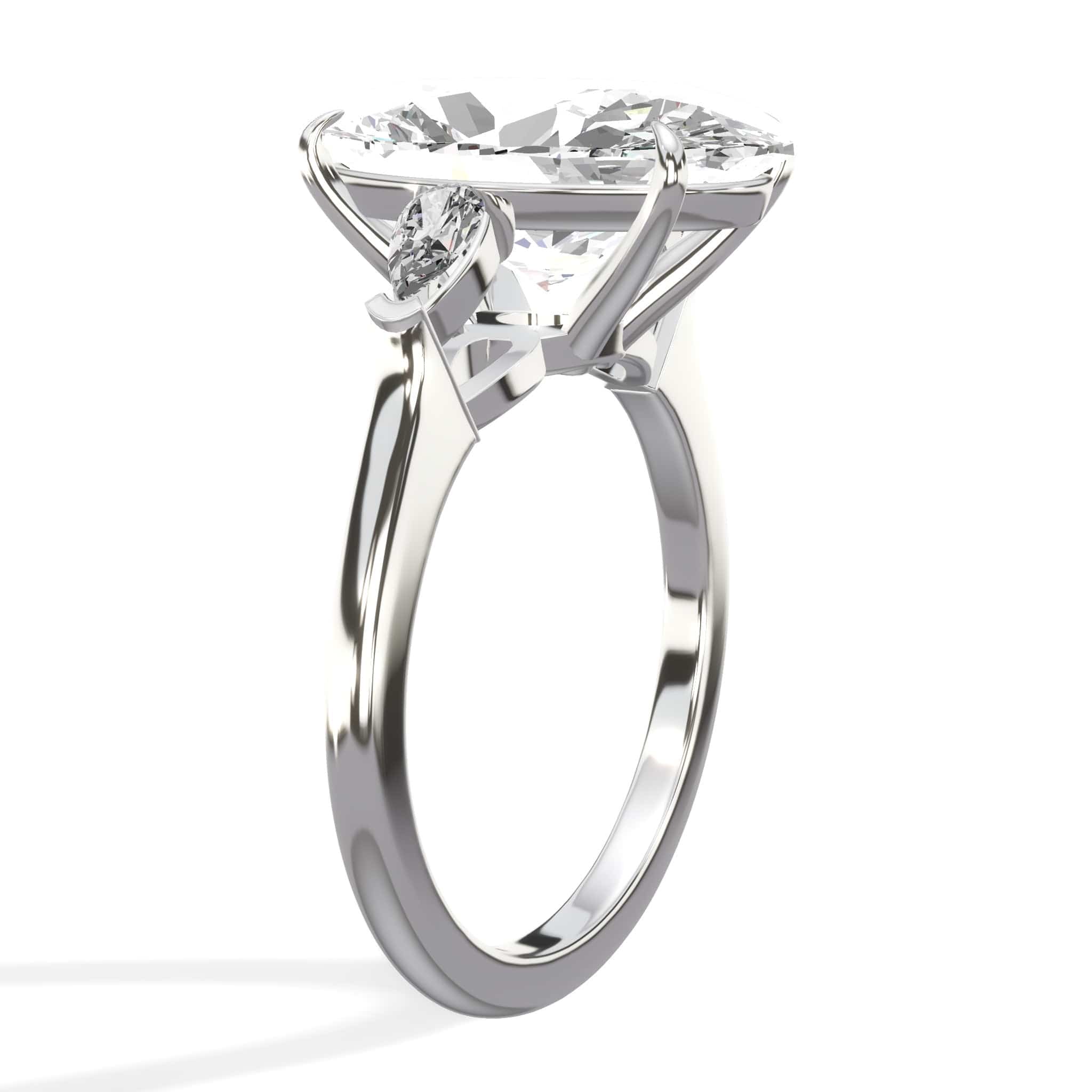 10.07 Carats Lab Grown Oval Cut with Pear Shape Side Stones Diamond Engagement Ring in Platinum - Image 3