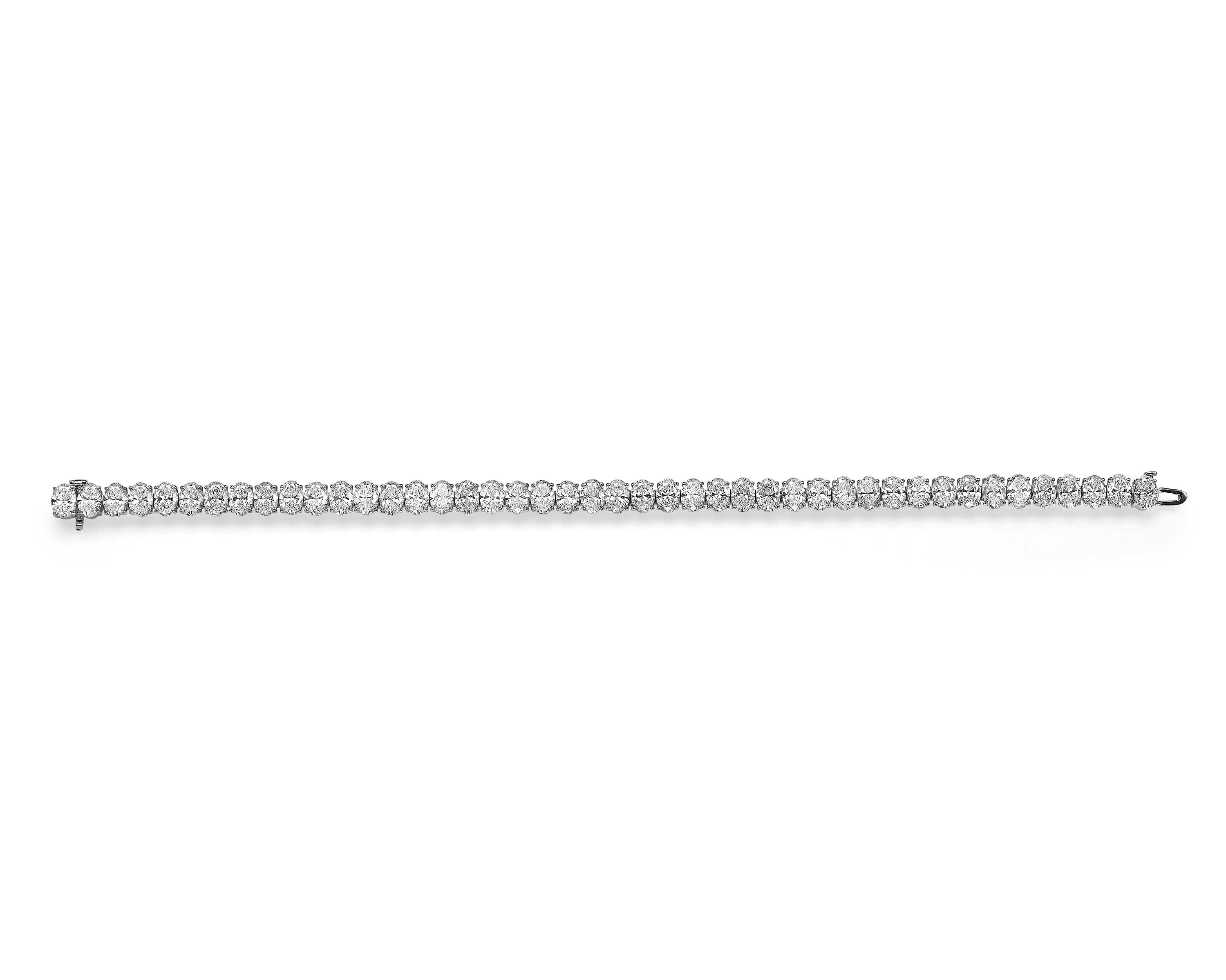 10ct ct Oval Cut Colorless Diamond Tennis Bracelet - Image 4
