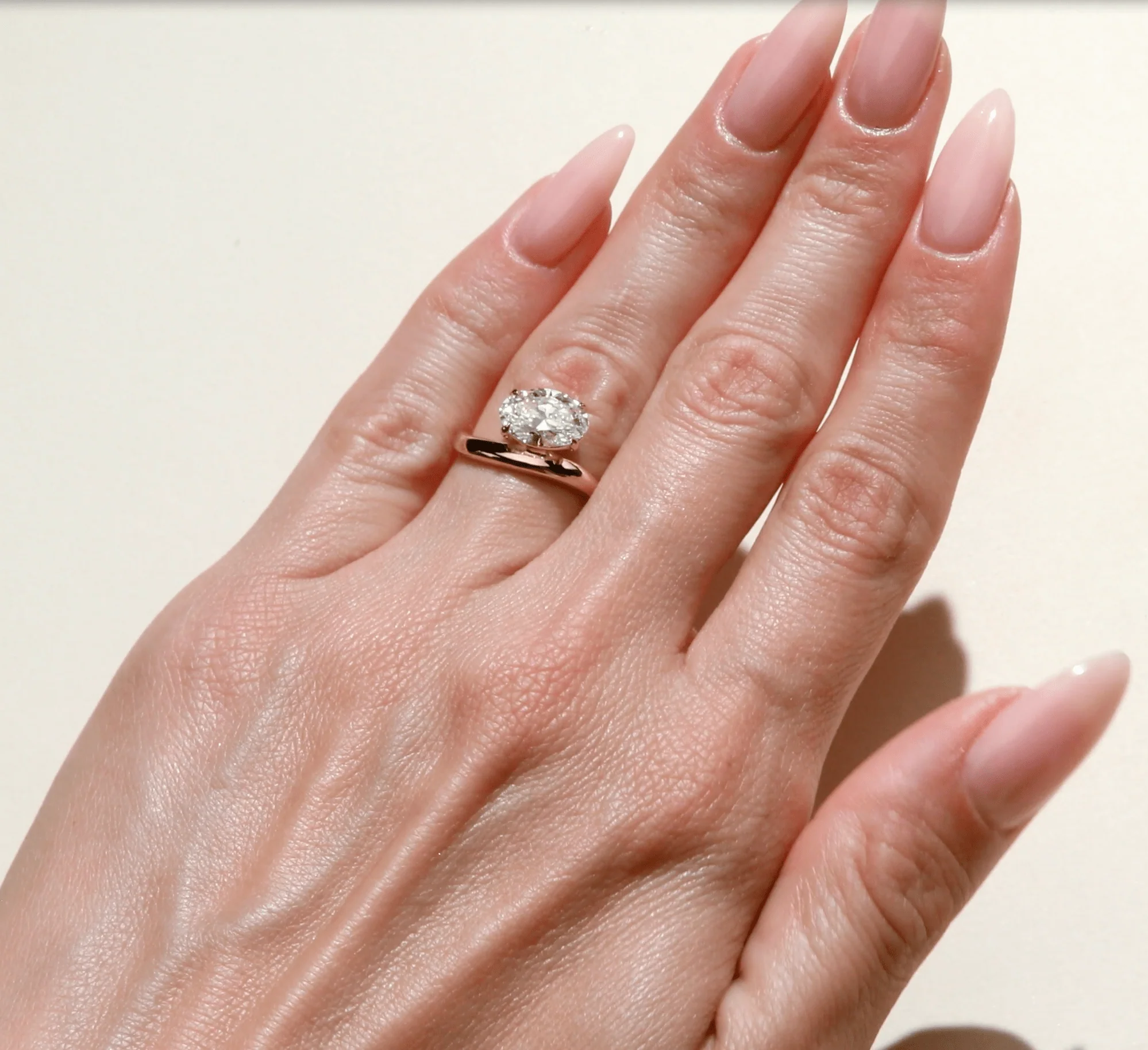 2.02 Carat Lab Grown Oval Cut Wave Diamond Engagement Ring in Yellow Gold - Image 2