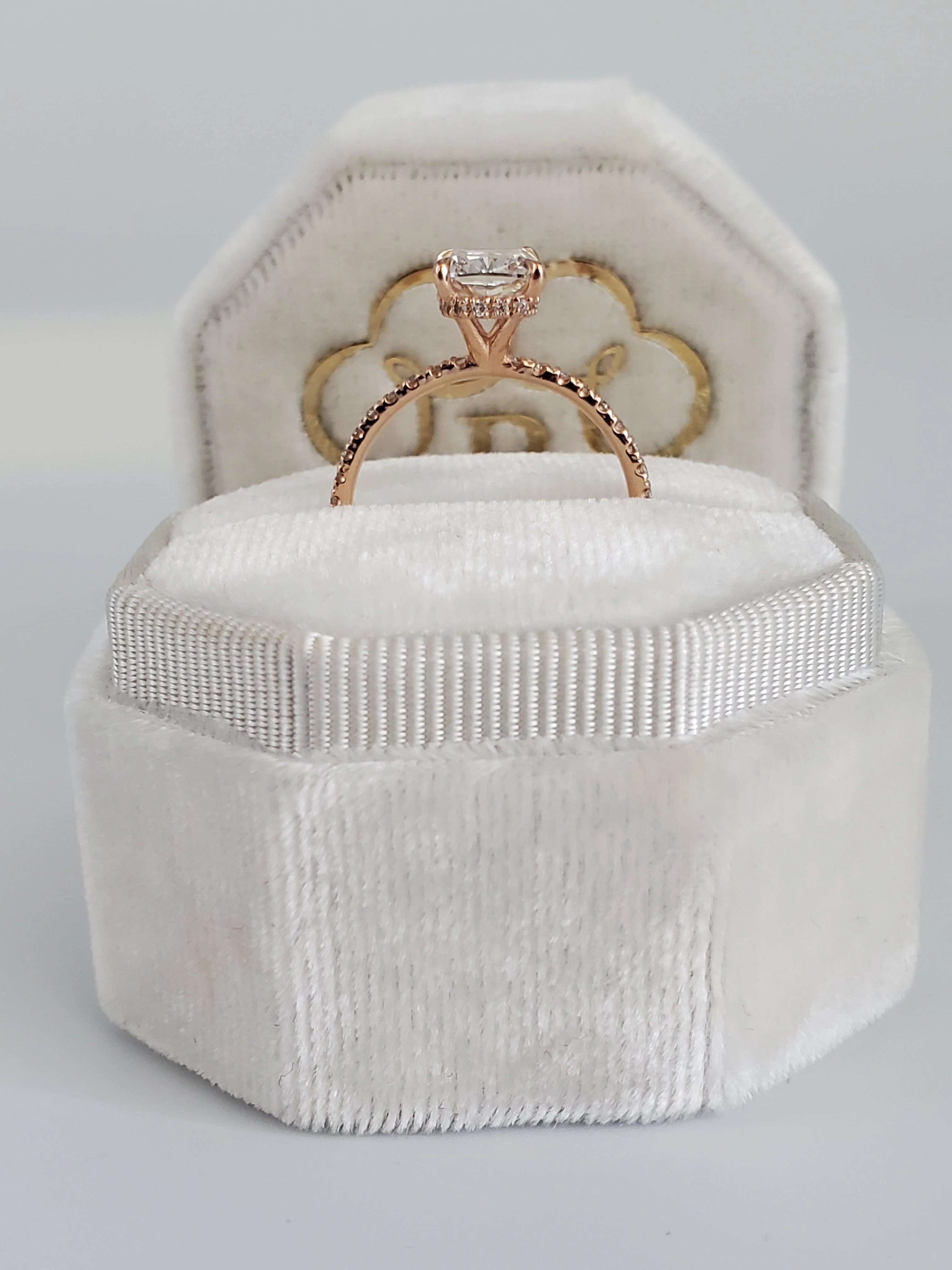 2.00 Carats Elongated Cushion Cut Micropave Side Stones Hidden Halo Diamond Engagement Ring - Image 8