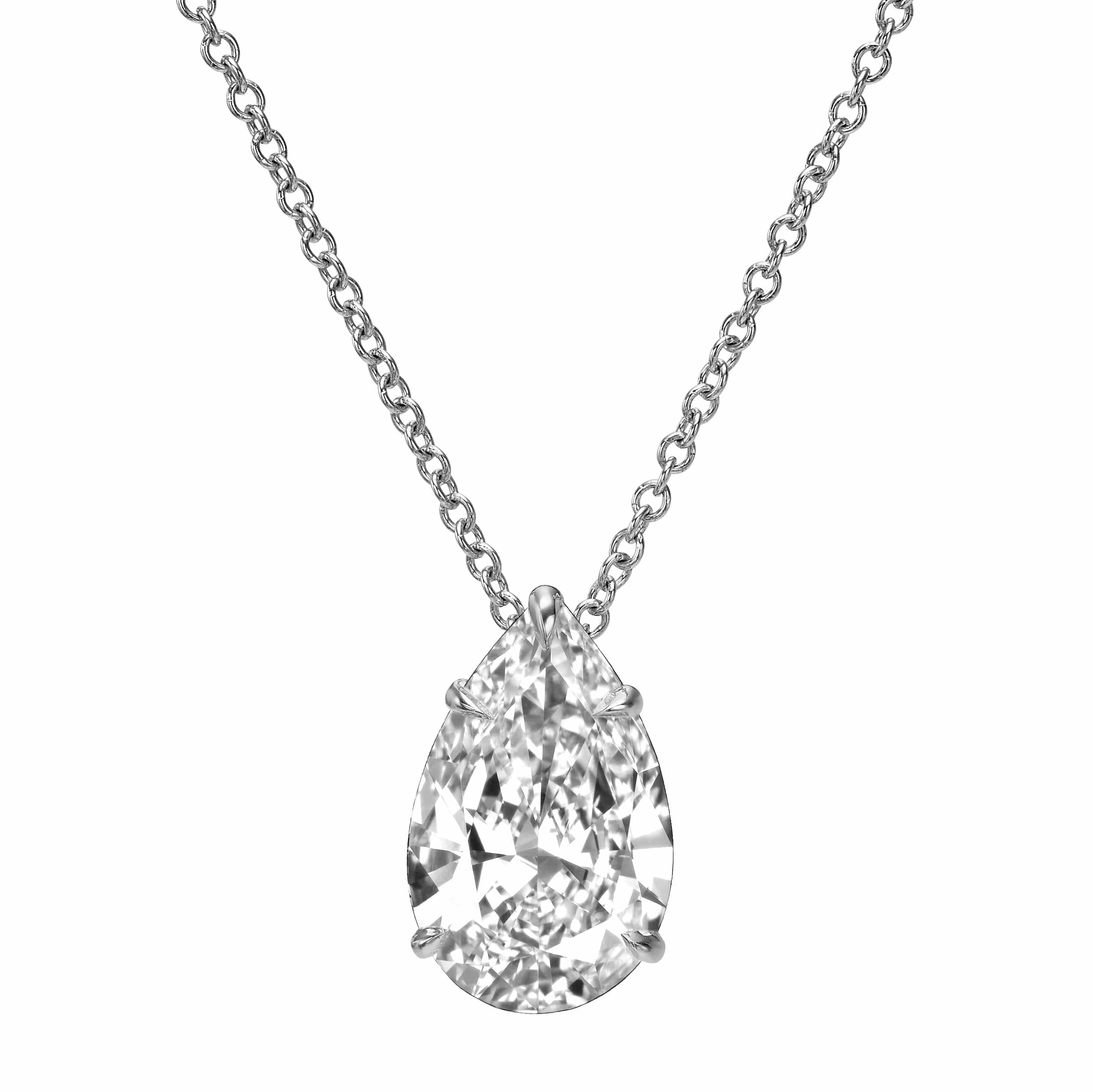 2.00 ct Lab Grown Pear Shape Diamond Solitaire Pendant Necklace