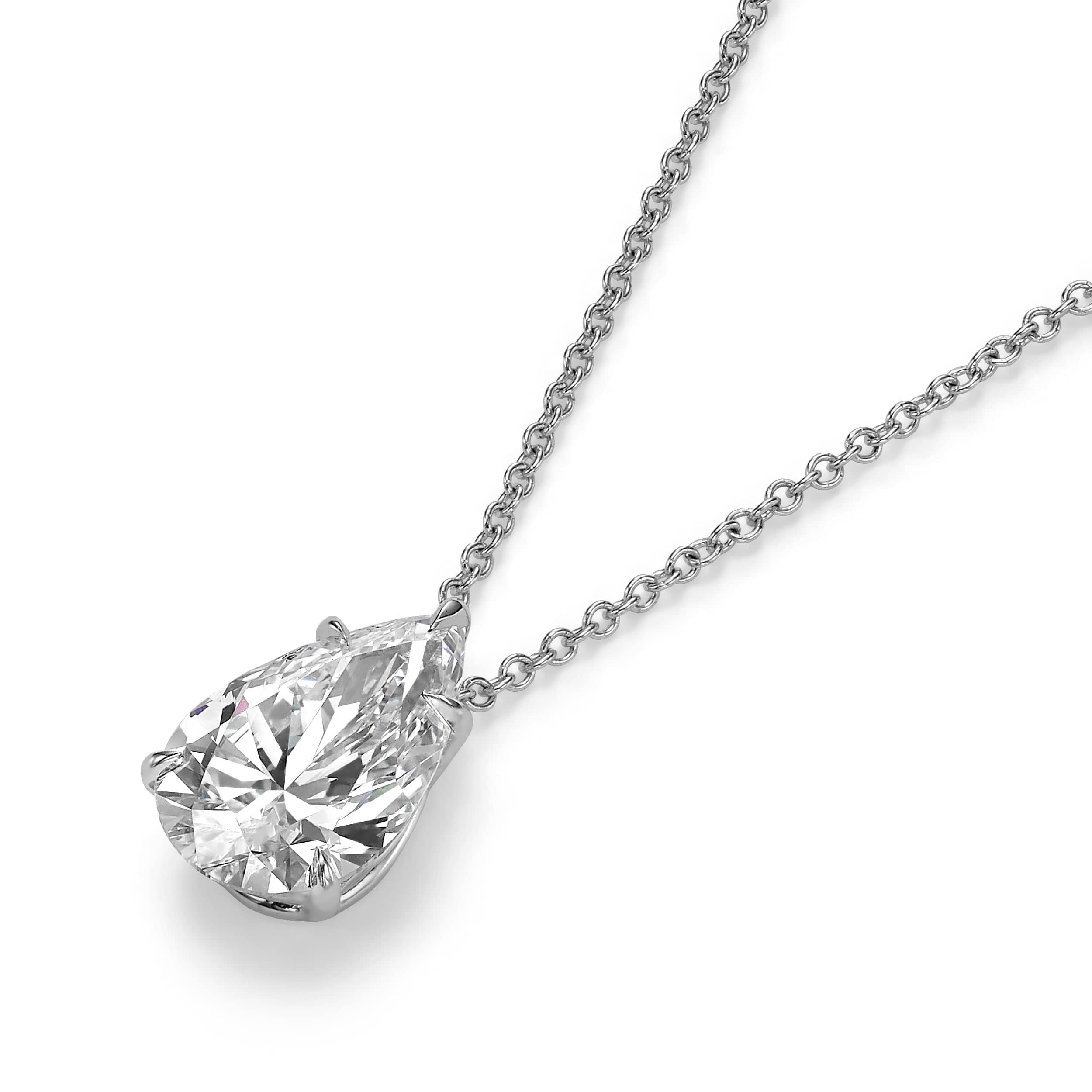 2.00 ct Lab Grown Pear Shape Diamond Solitaire Pendant Necklace - Image 2