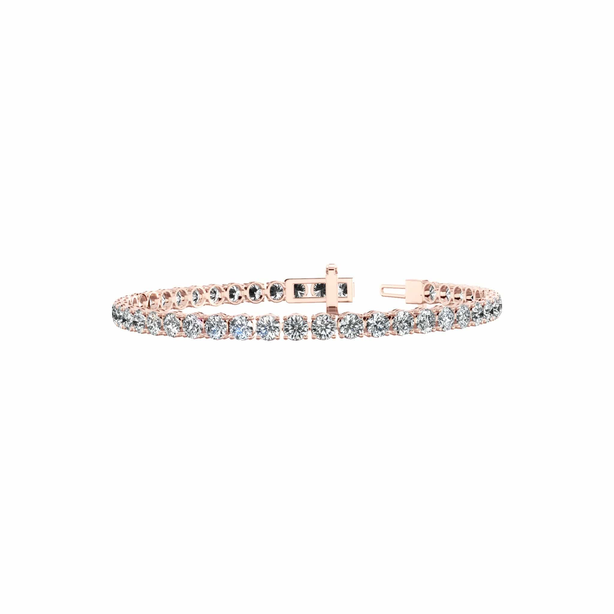 (2.00ct to 20.00ct) Lab Grown Round Cut Diamond Tennis Bracelet - Image 6