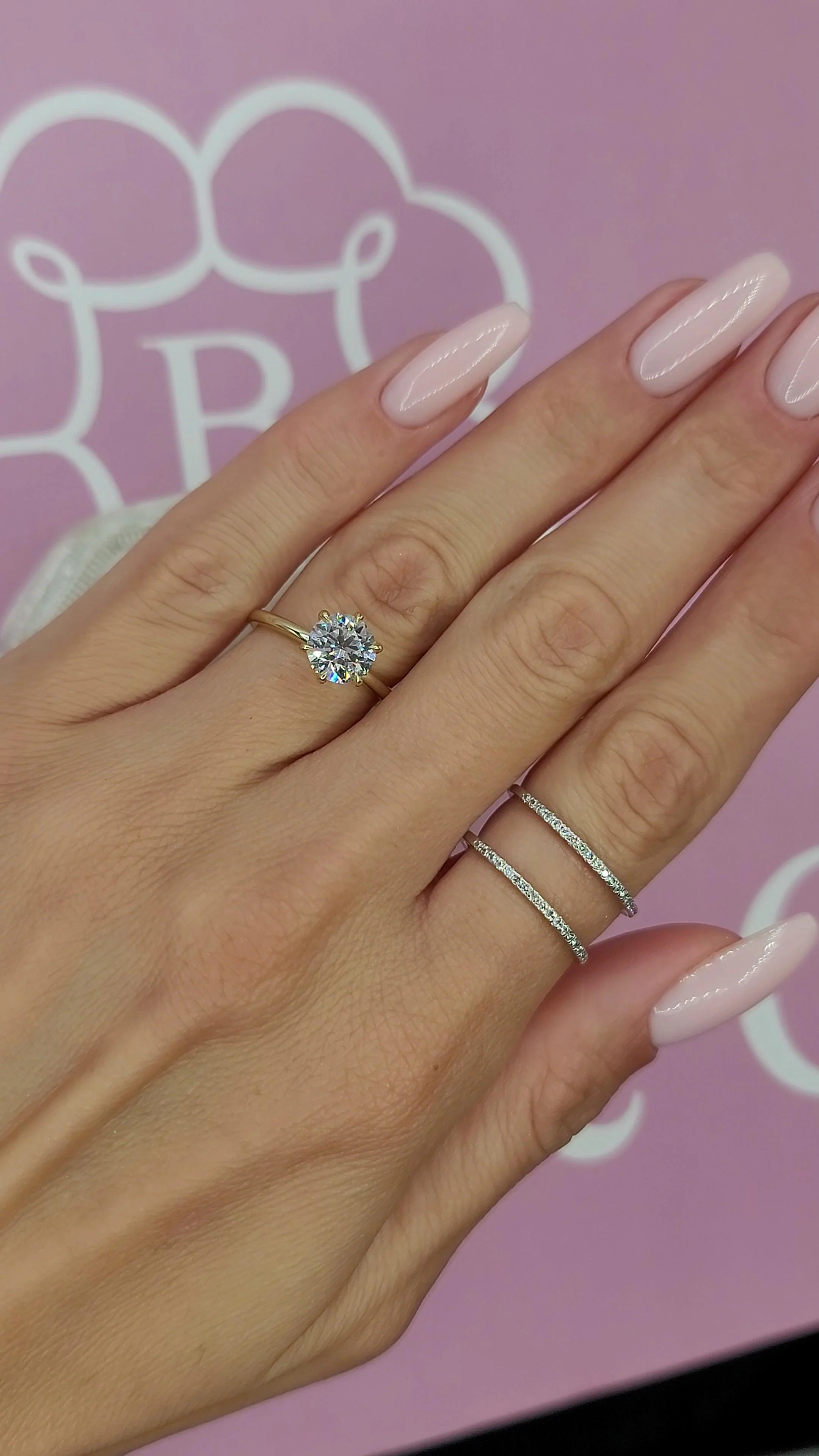 2.02 Carat Lab Grown Round Brilliant Cut Solitaire Diamond Engagement Ring in Yellow Gold - Image 2