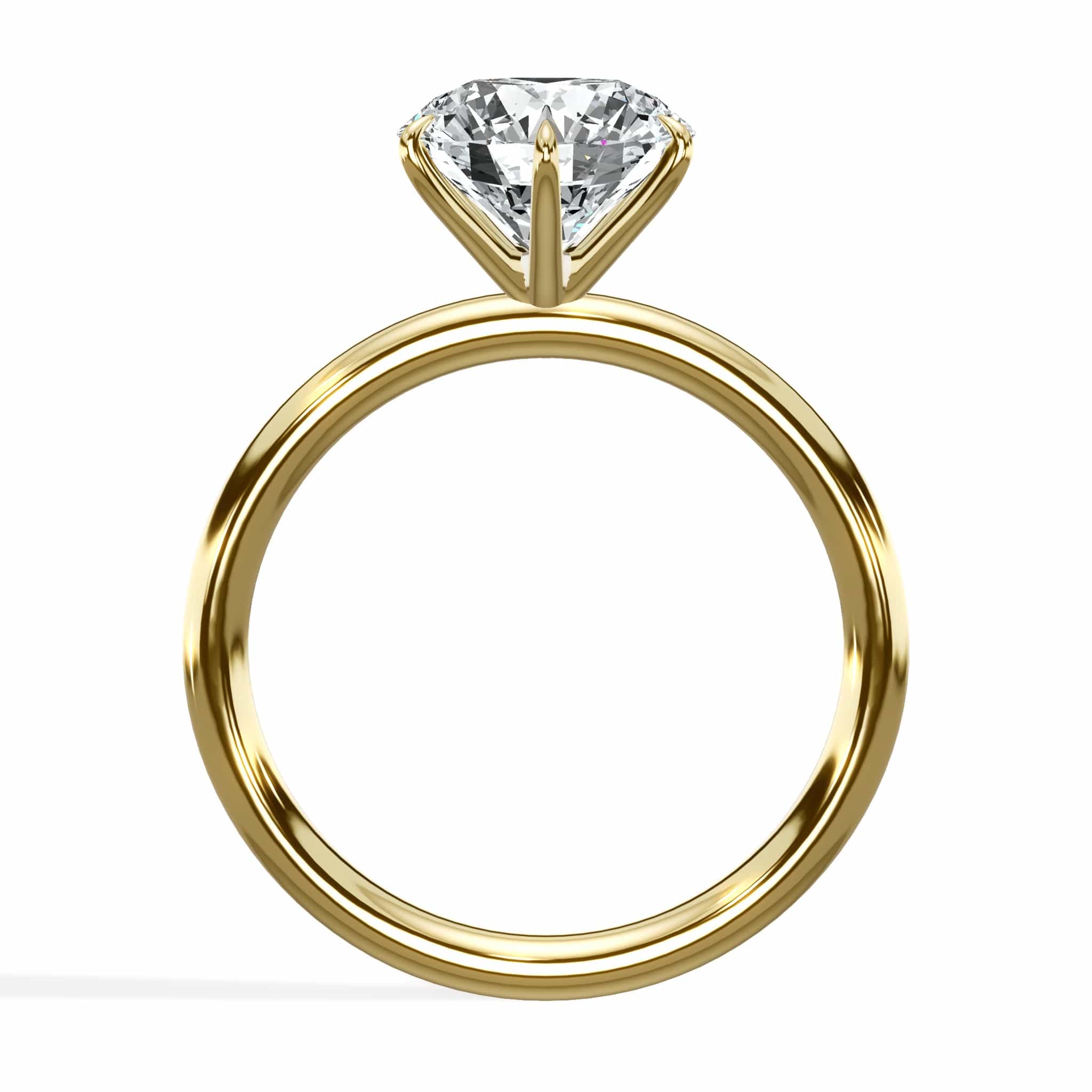2.02 Carat Lab Grown Round Brilliant Cut Solitaire Diamond Engagement Ring in Yellow Gold - Image 3
