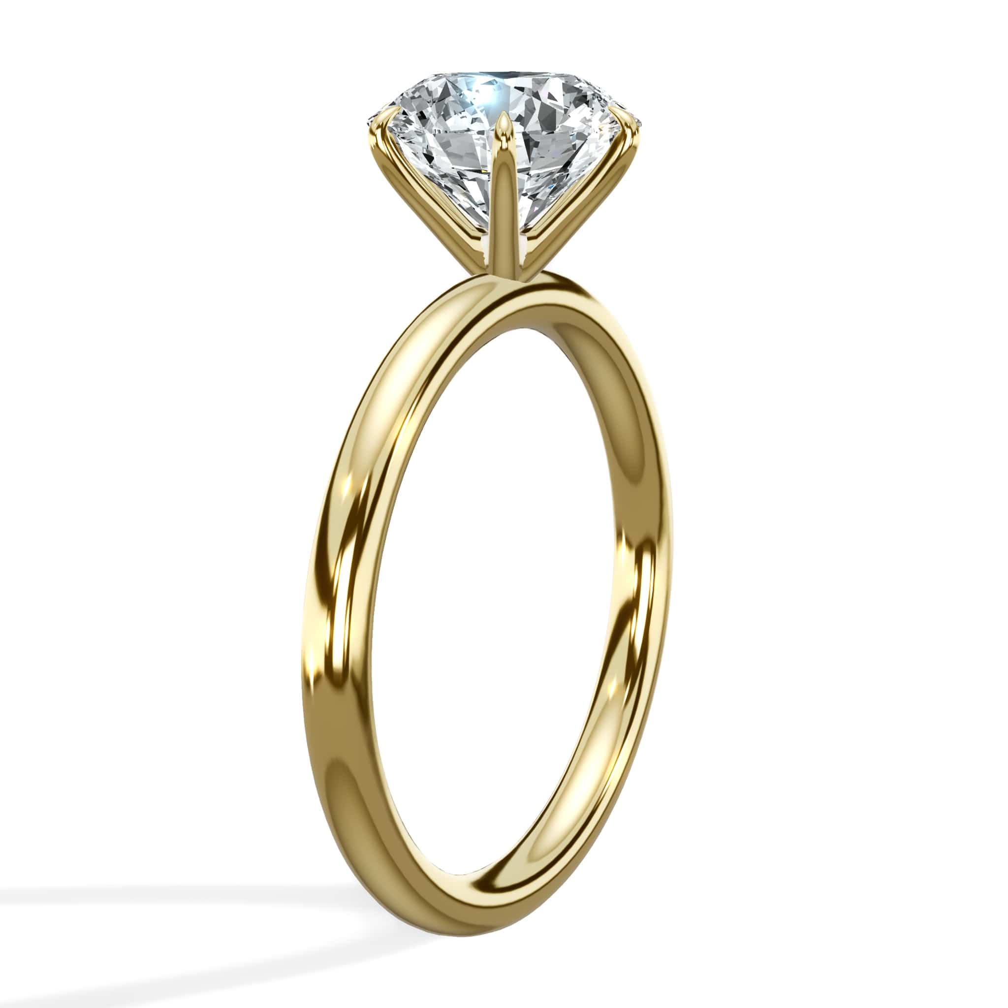 2.02 Carat Lab Grown Round Brilliant Cut Solitaire Diamond Engagement Ring in Yellow Gold - Image 4