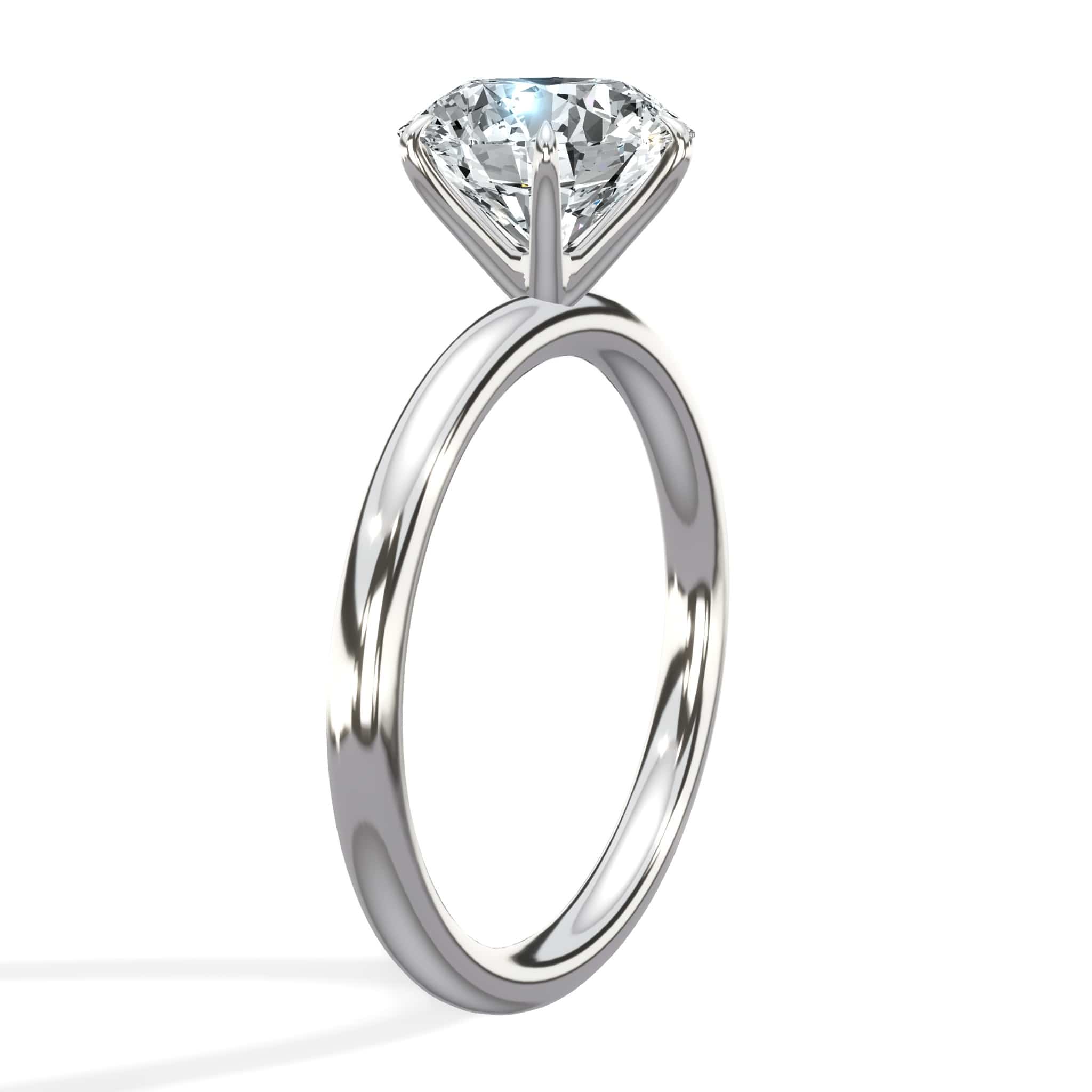2.00 Carats Lab Grown Round Brilliant Cut Solitaire Diamond Engagement Ring in White Gold - Image 6
