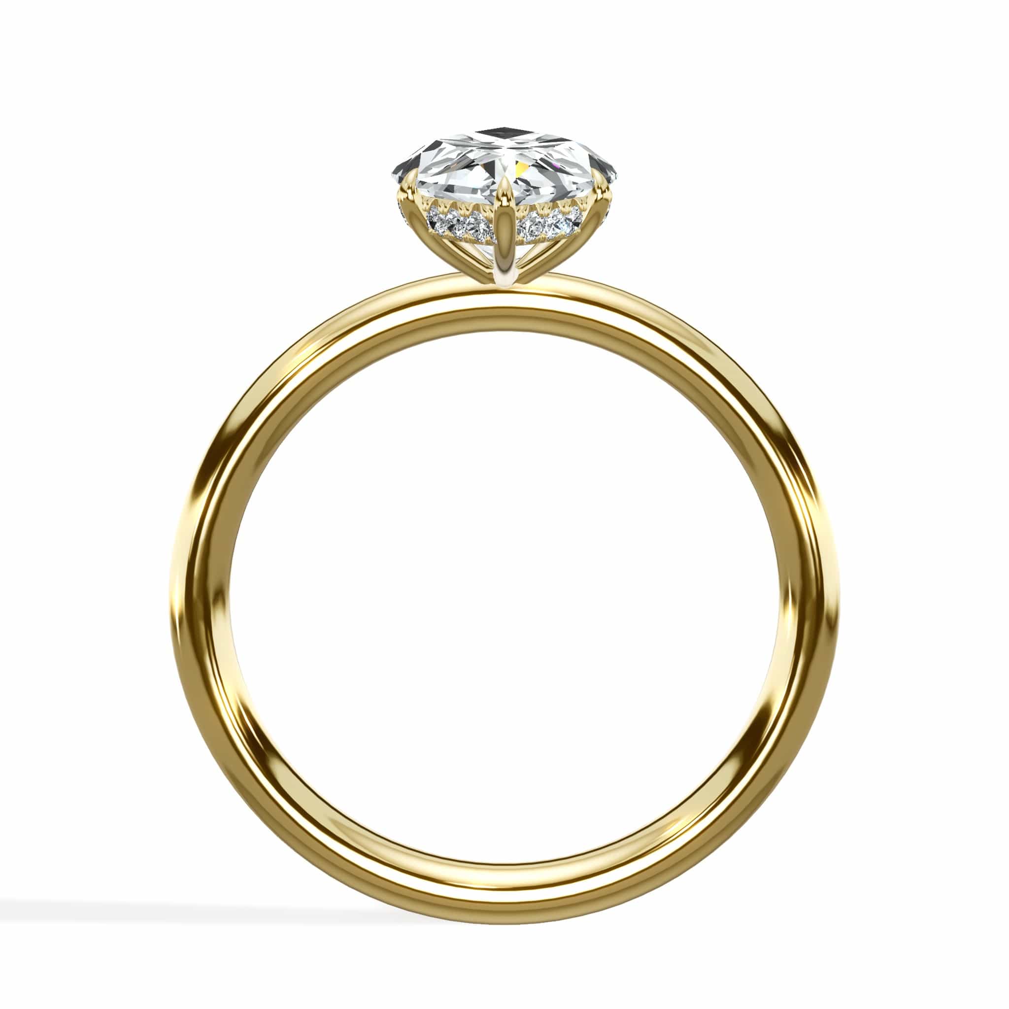 2.20 Carats Lab Grown Marquise Cut Solitaire Hidden Halo Diamond Engagement Ring - Image 2