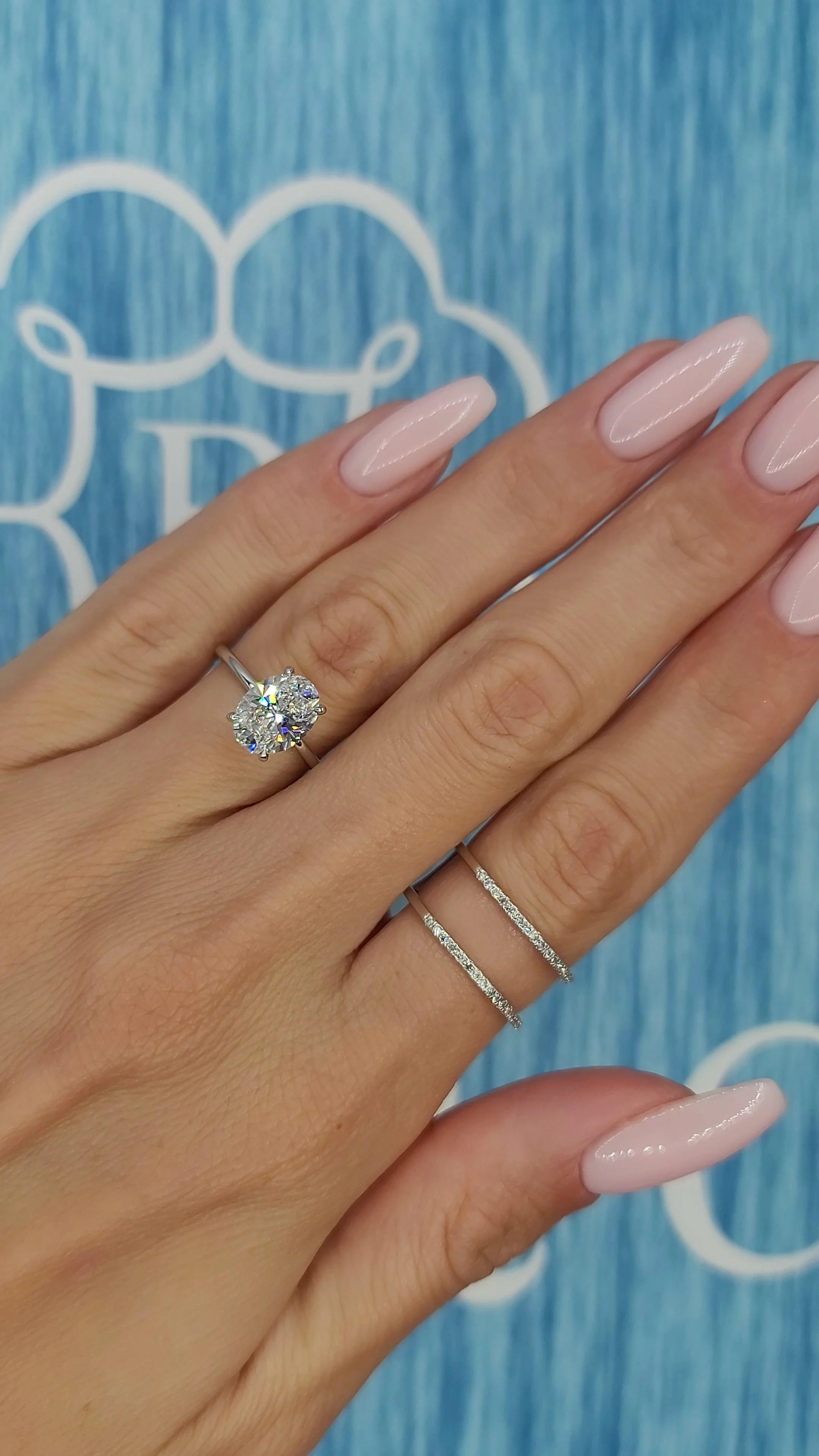 2.20 Carats Lab Grown Oval Cut Solitaire Hidden Halo Diamond Engagement Ring White Gold - Image 4