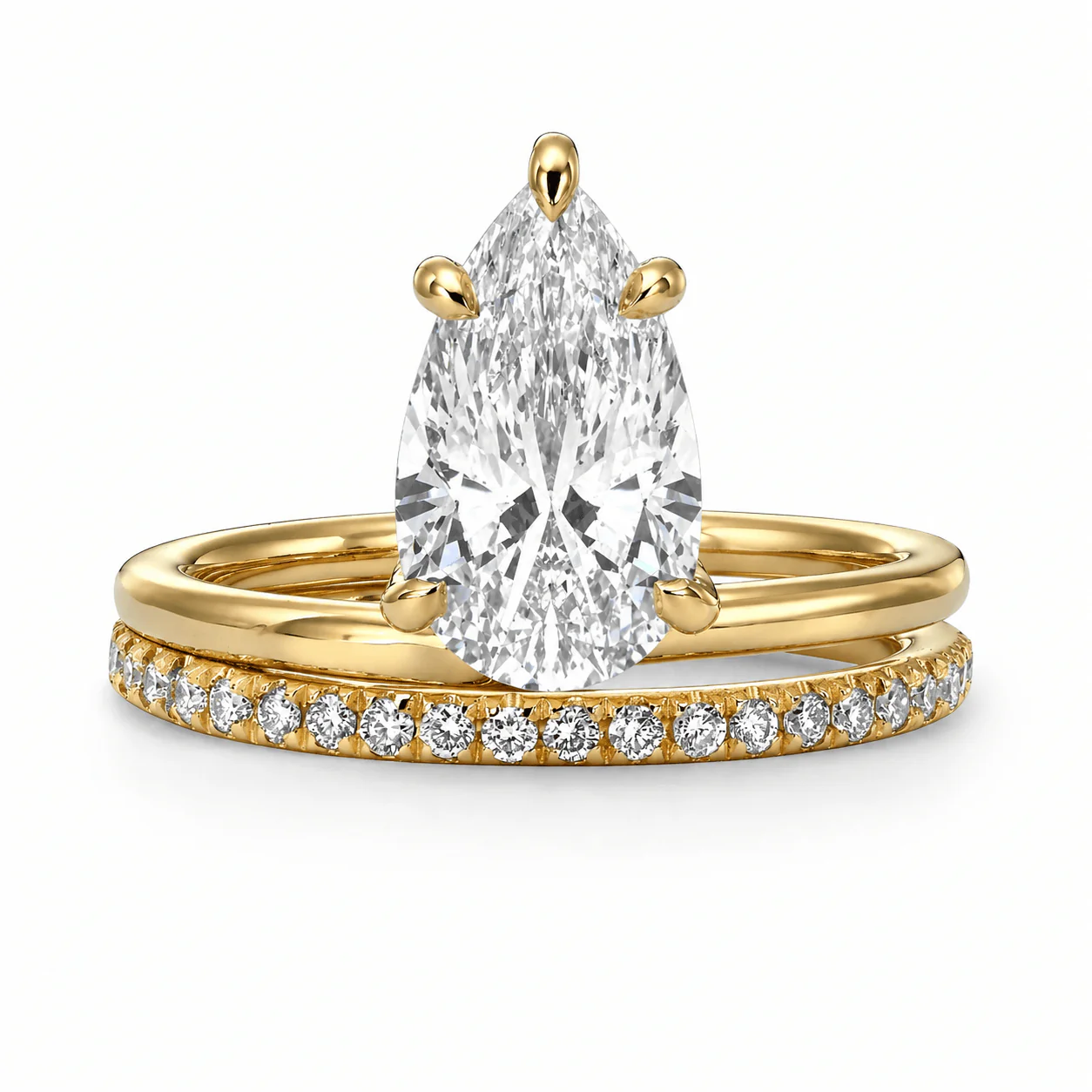2.42 Carats Lab Grown Pear Shape Solitaire Floating Diamond Engagement Ring