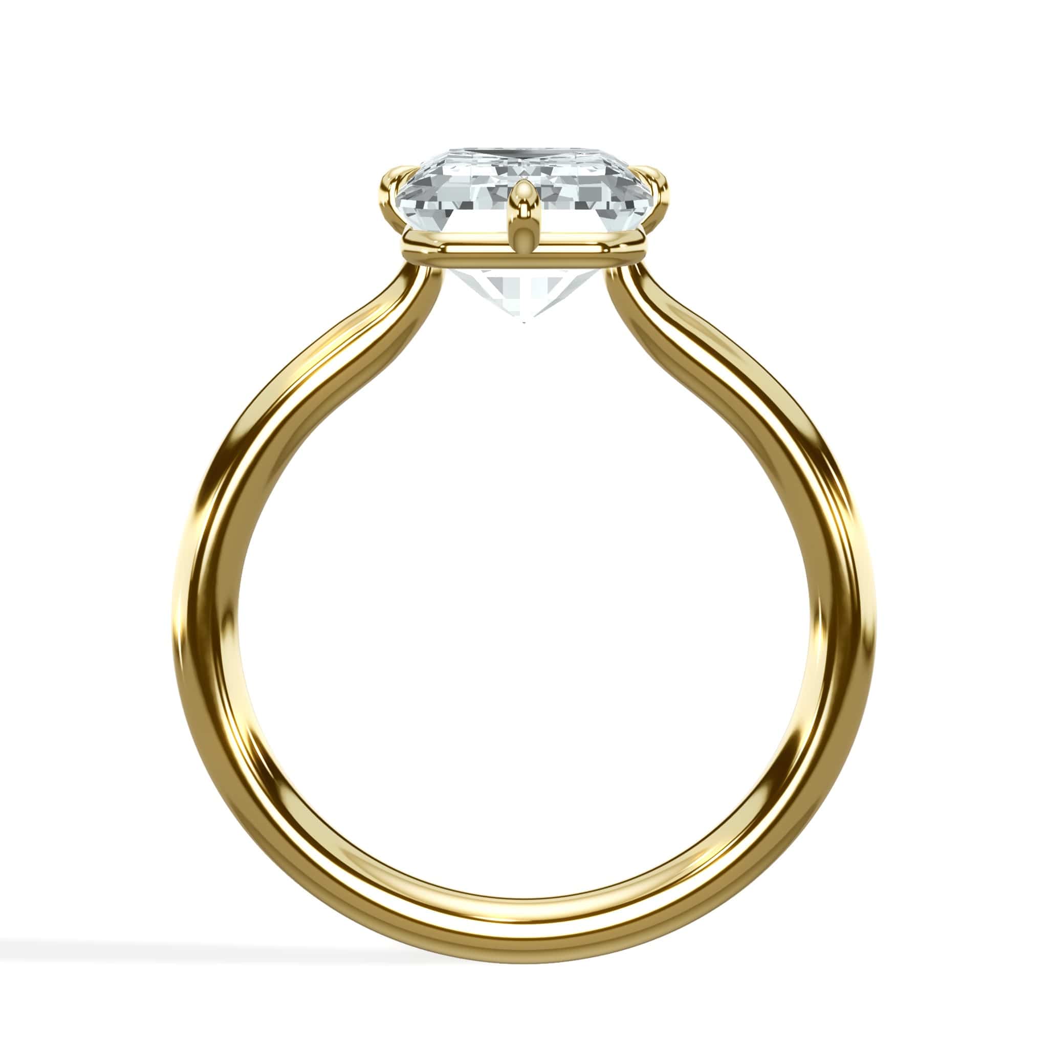 2 Carat Lab Grown Emerald Cut Diamond Compass Solitaire Engagement Ring - Image 2