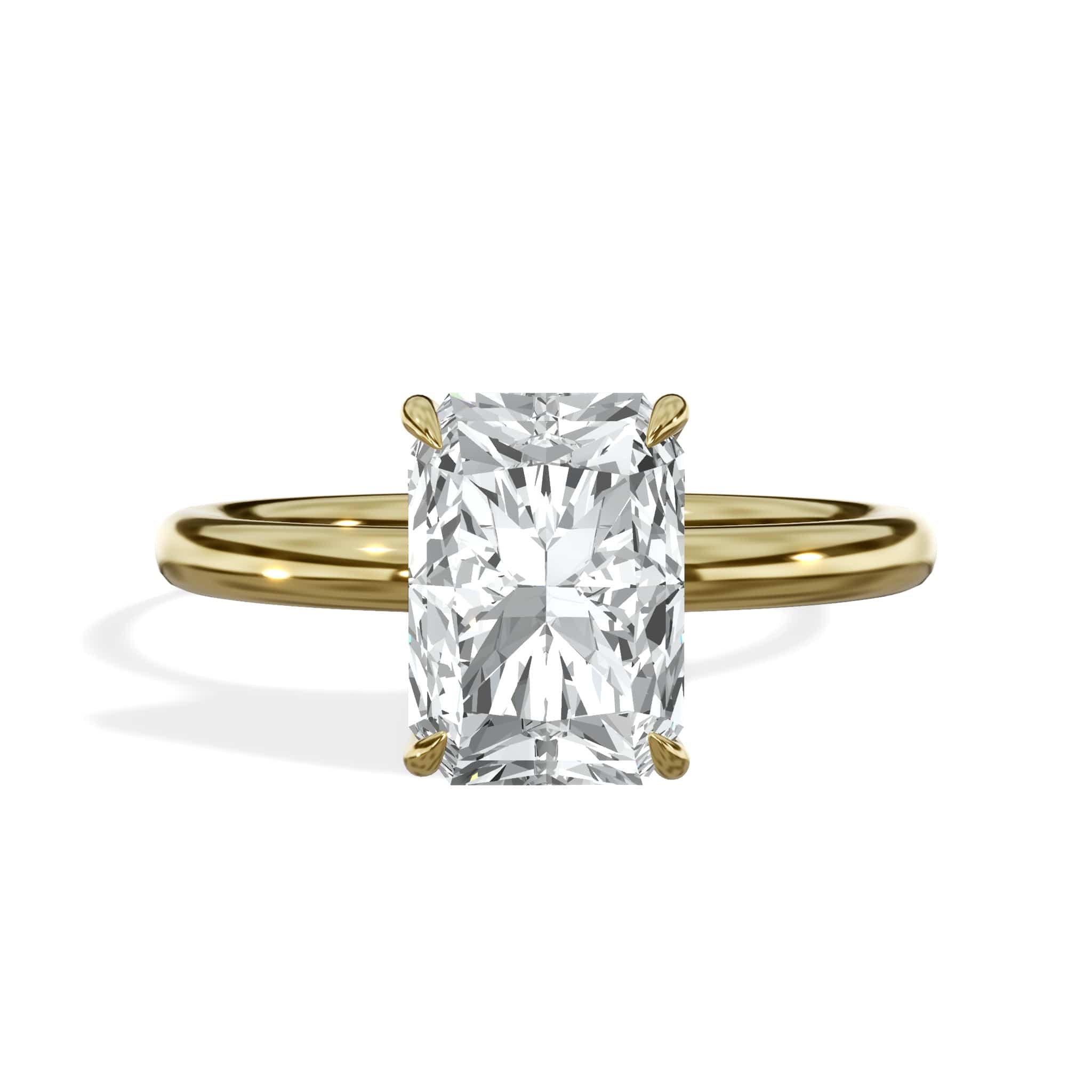 2 Carat Lab Grown Solitaire Radiant Cut Diamond Engagement Ring