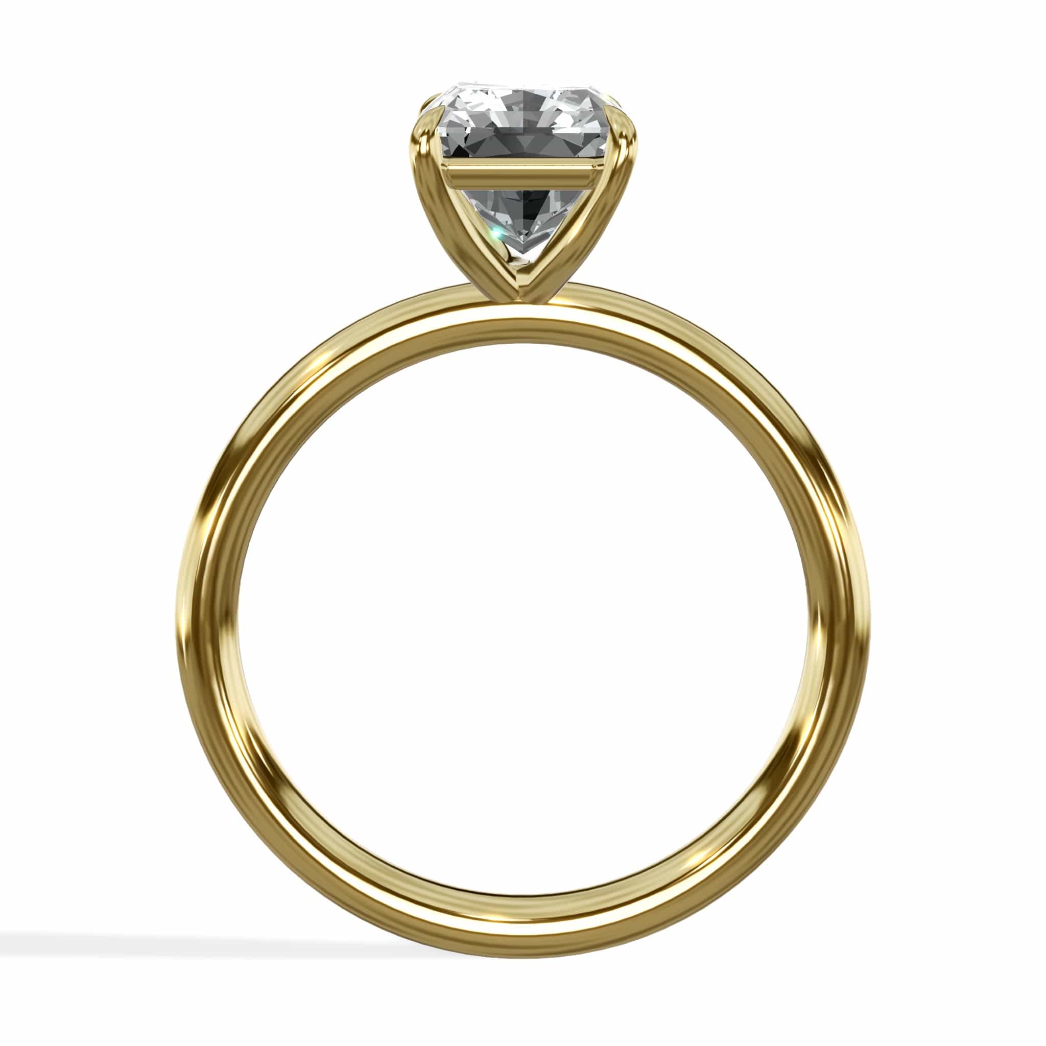 2 Carat Lab Grown Solitaire Radiant Cut Diamond Engagement Ring - Image 4