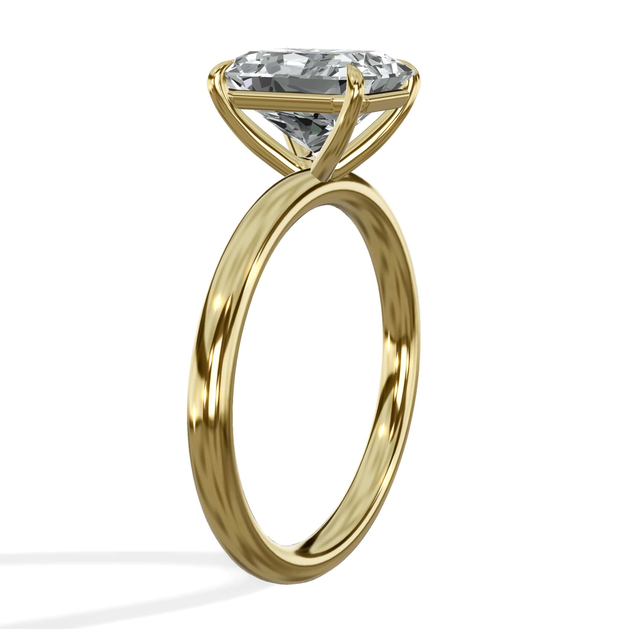 2 Carat Lab Grown Solitaire Radiant Cut Diamond Engagement Ring - Image 5