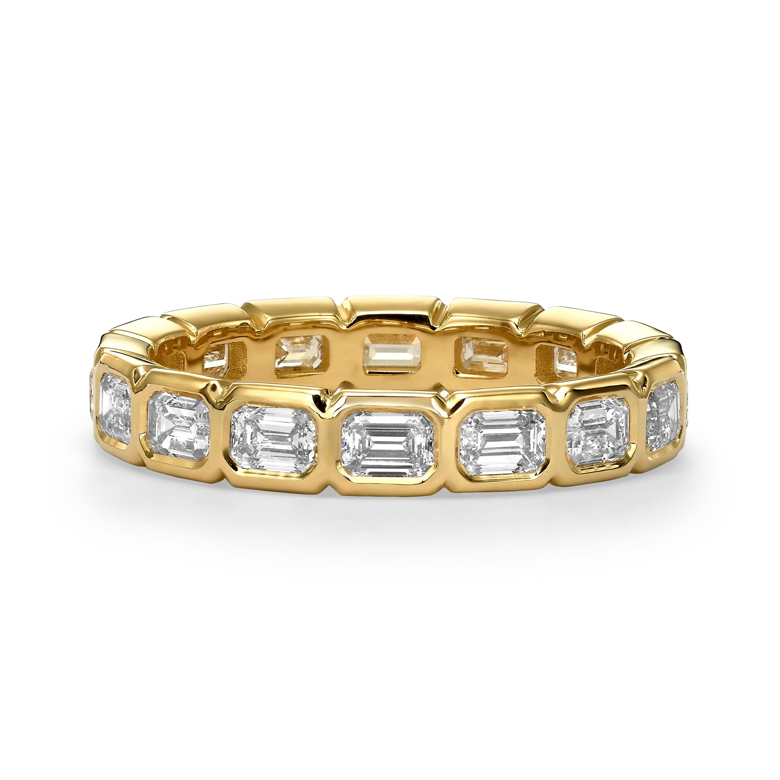 2 ct Emerald Cut East-West Bezel Set Lab Grown Diamond Eternity Band