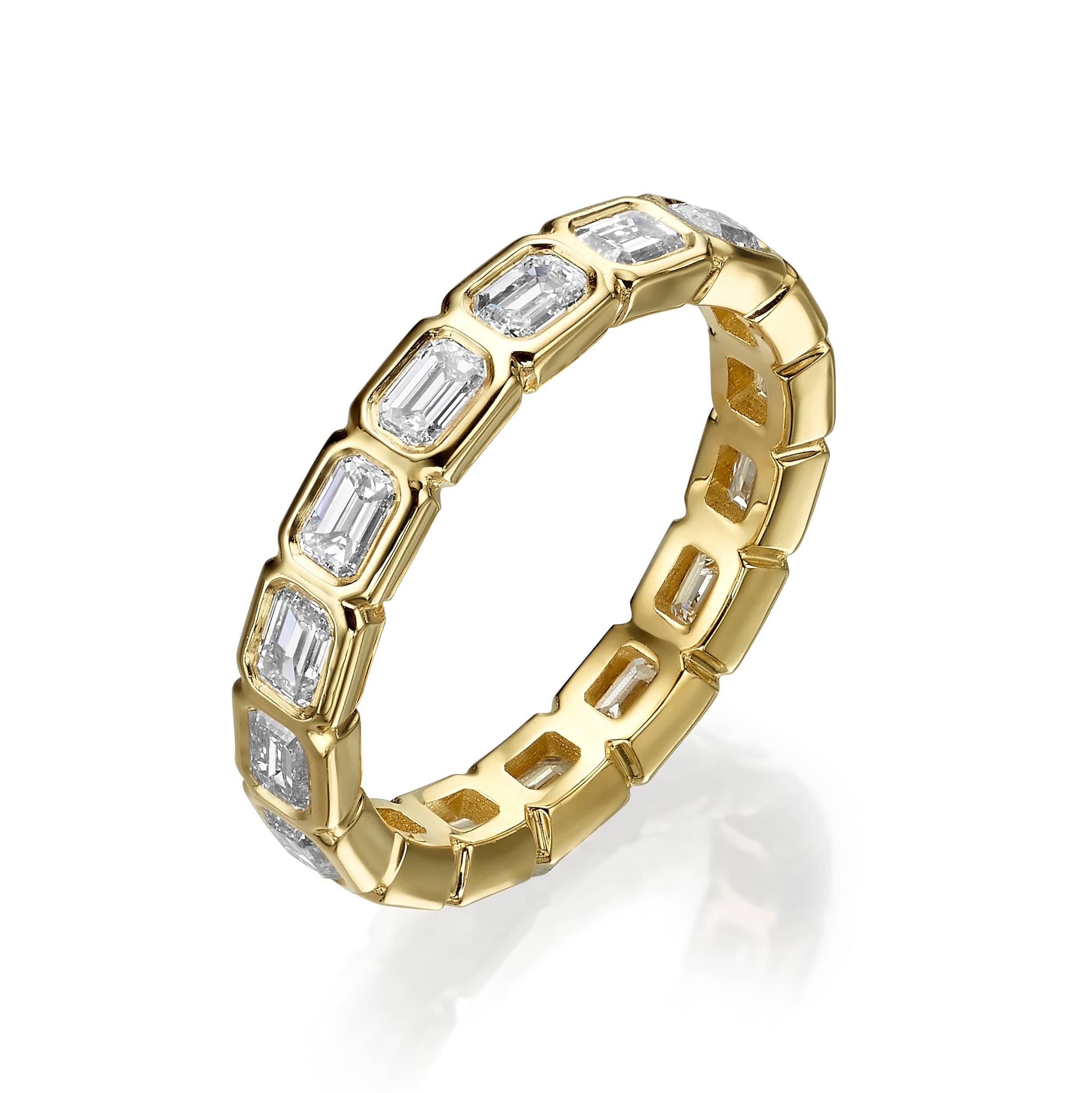 2 ct Emerald Cut East-West Bezel Set Lab Grown Diamond Eternity Band - Image 2