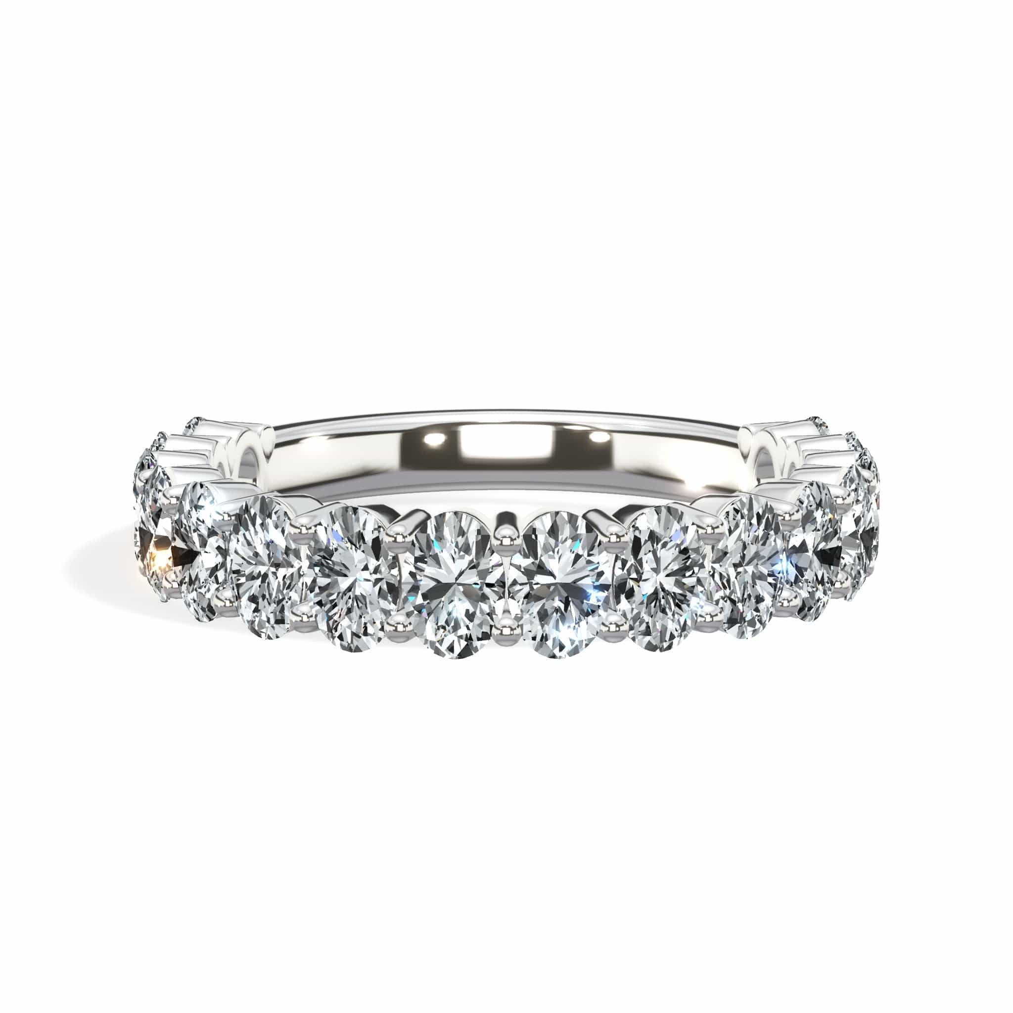 2ct Oval Lab-Grown Diamond 3/4 Eternity Band in 14k White Gold