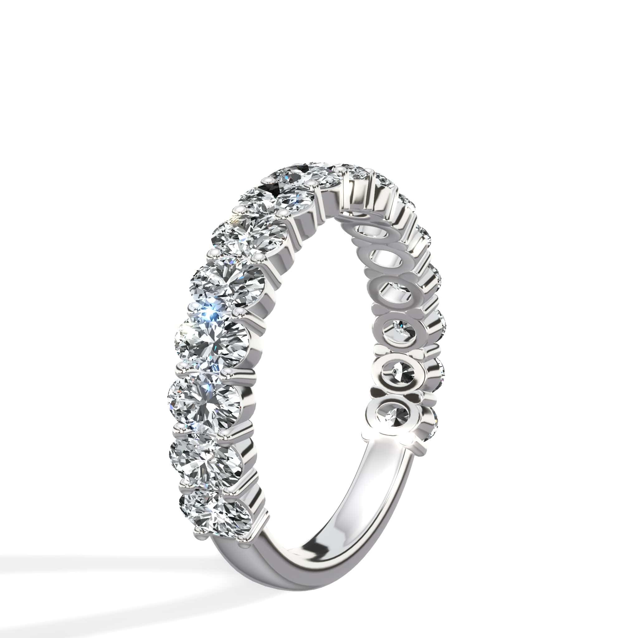 2ct Oval Lab-Grown Diamond 3/4 Eternity Band in 14k White Gold - Image 2