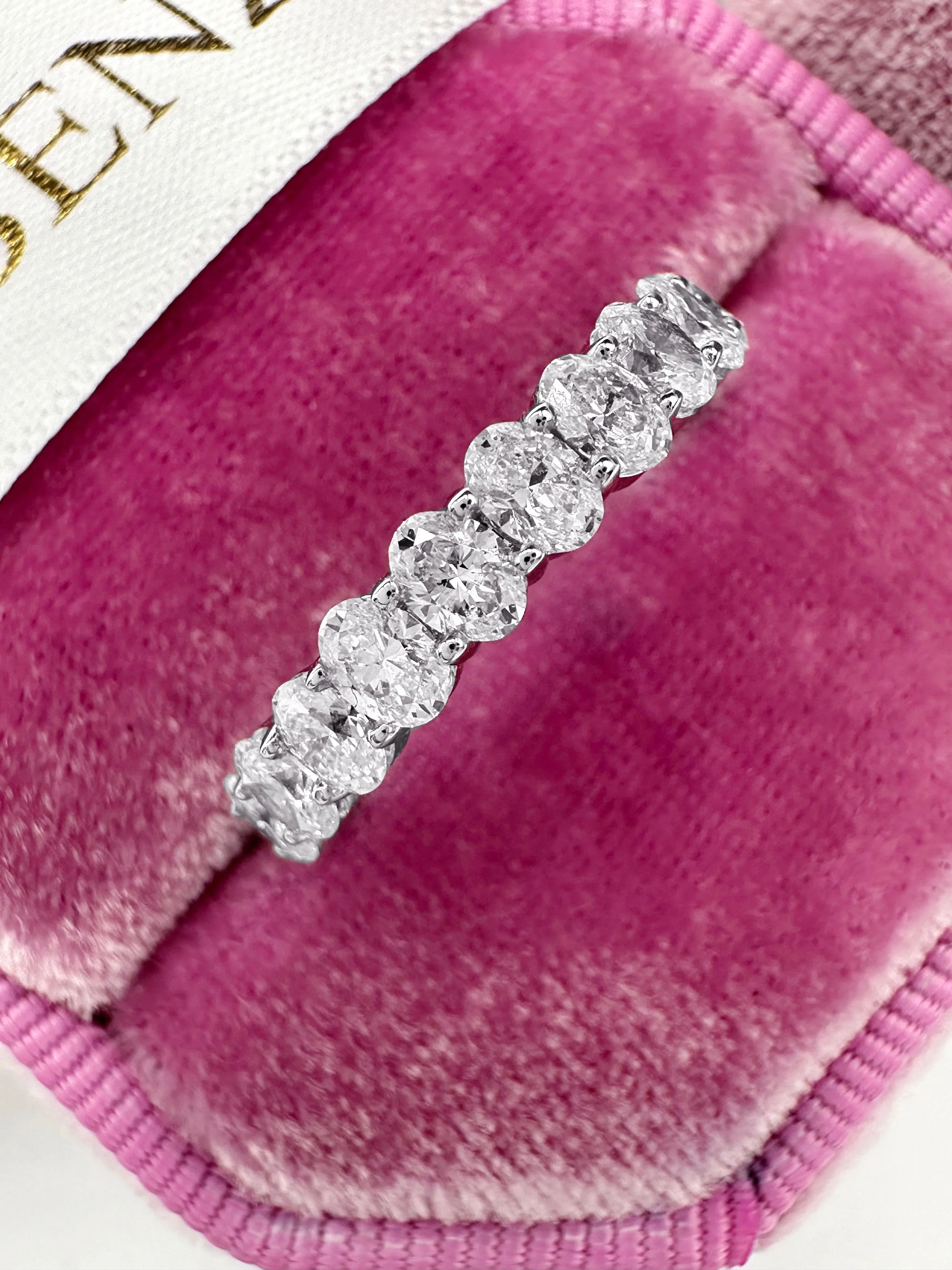 2ct Oval Lab-Grown Diamond 3/4 Eternity Band in 14k White Gold - Image 4