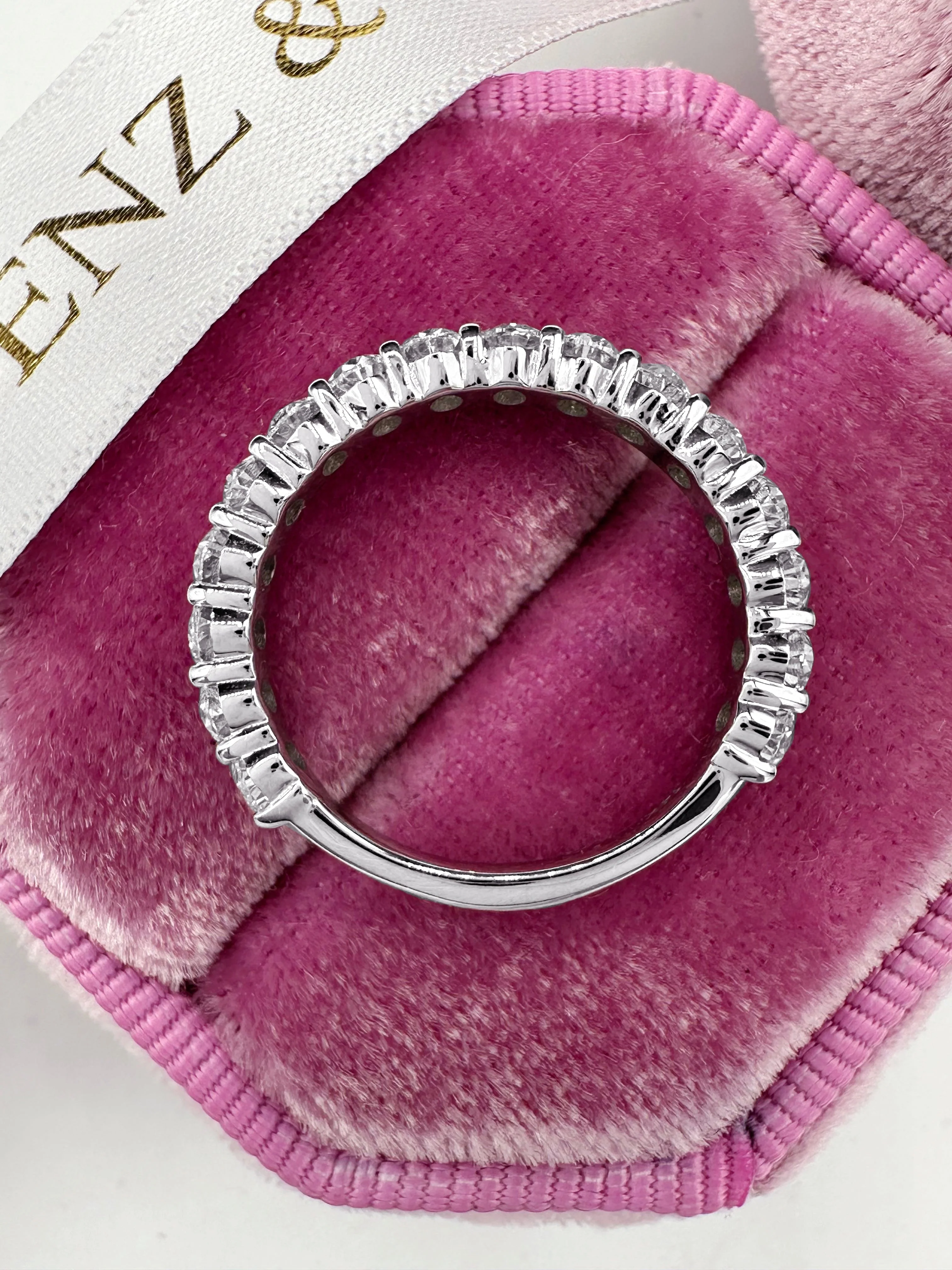 2ct Oval Lab-Grown Diamond 3/4 Eternity Band in 14k White Gold - Image 5