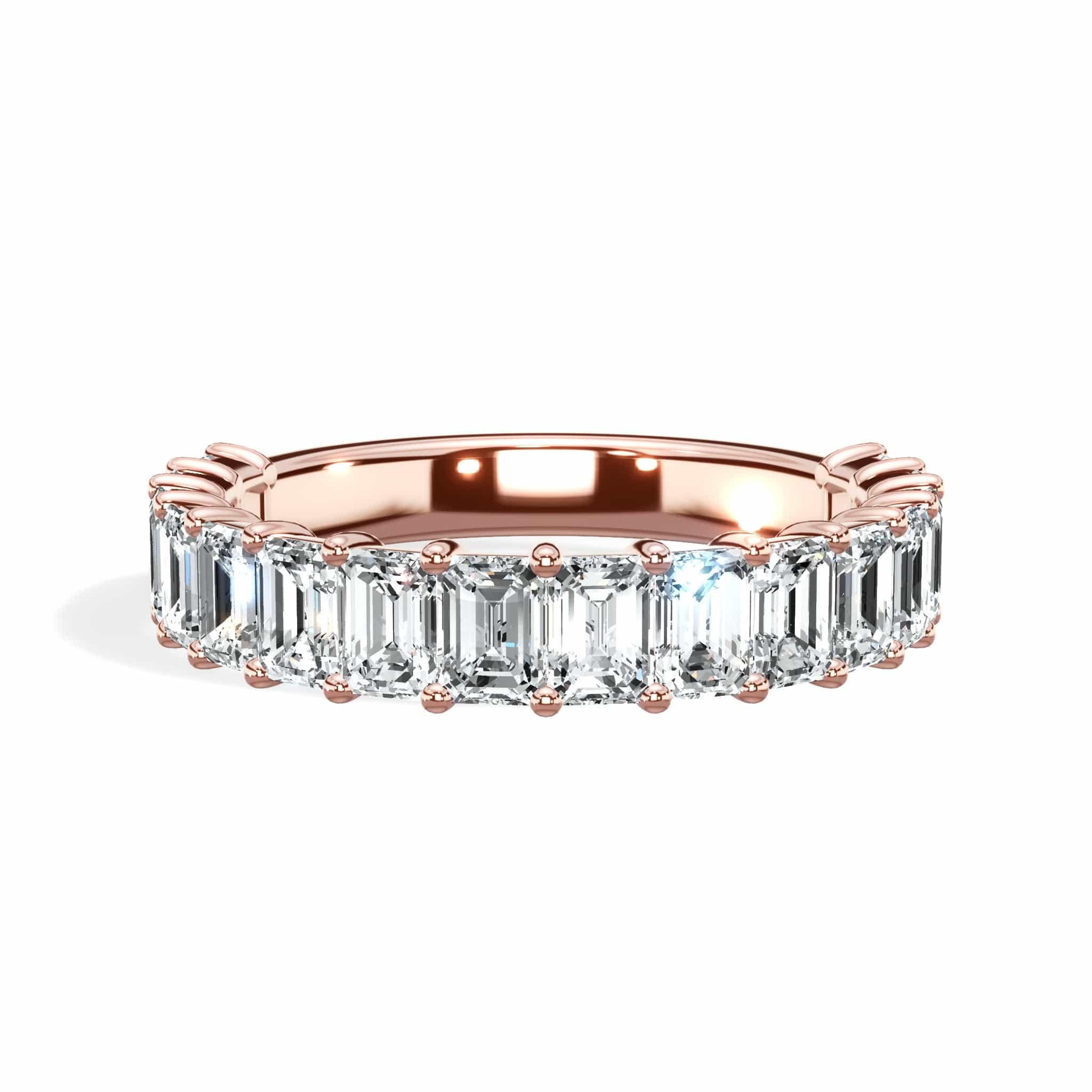 2ct Emerald Lab-Grown Diamond 3/4 Eternity Band in 14k Rose Gold