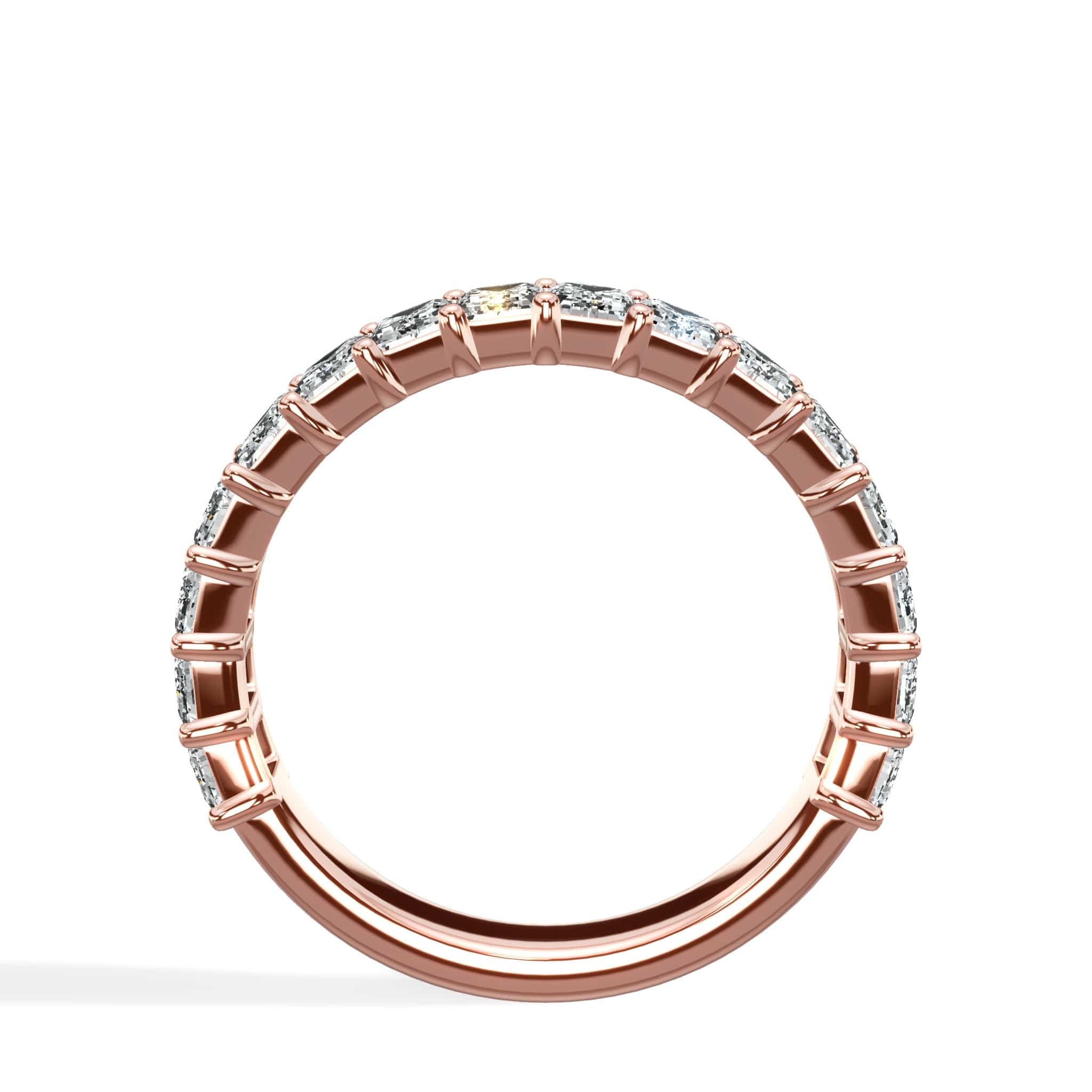 2ct Emerald Lab-Grown Diamond 3/4 Eternity Band in 14k Rose Gold - Image 3
