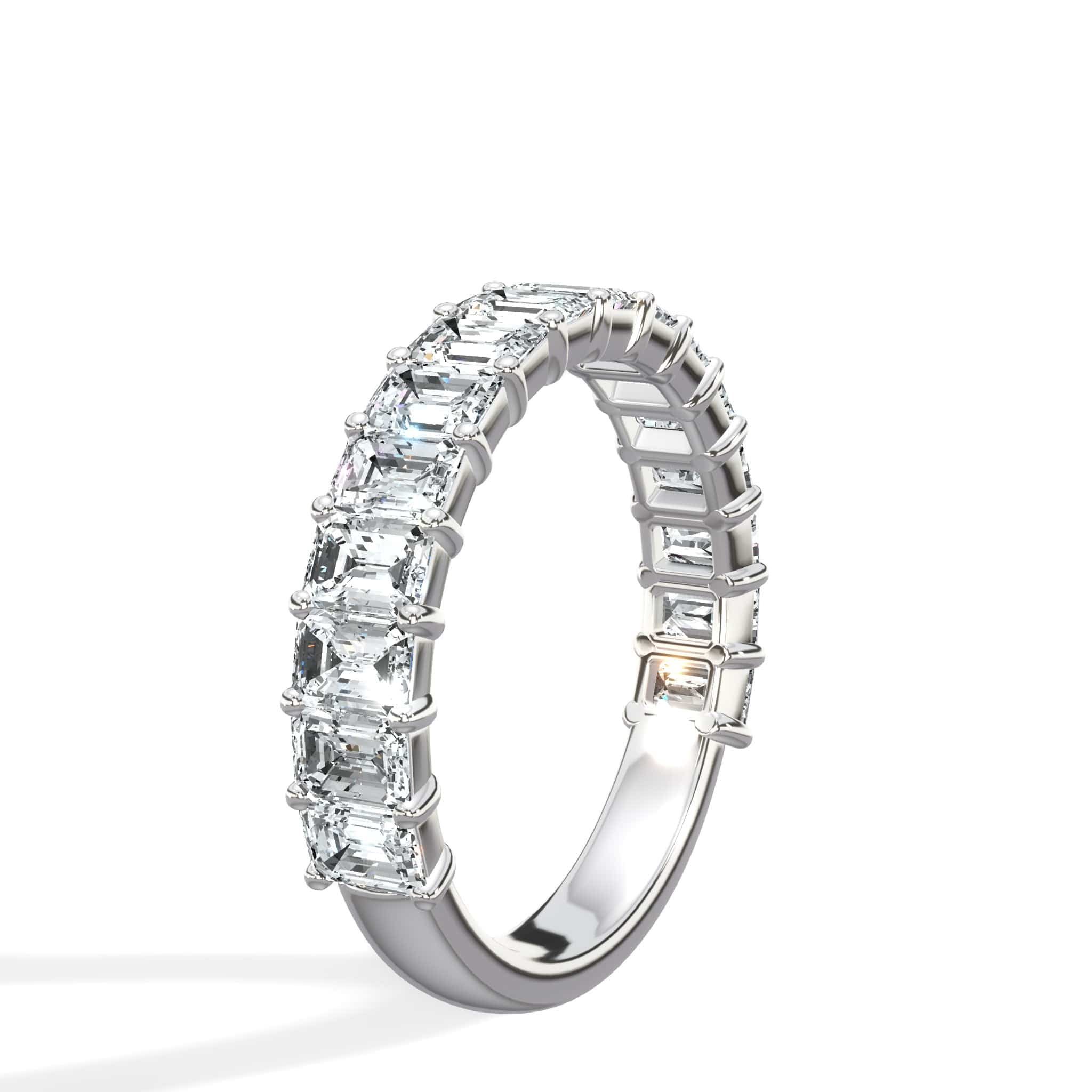 2ct Emerald Lab-Grown Diamond 3/4 Eternity Band in 14k White Gold - Image 2