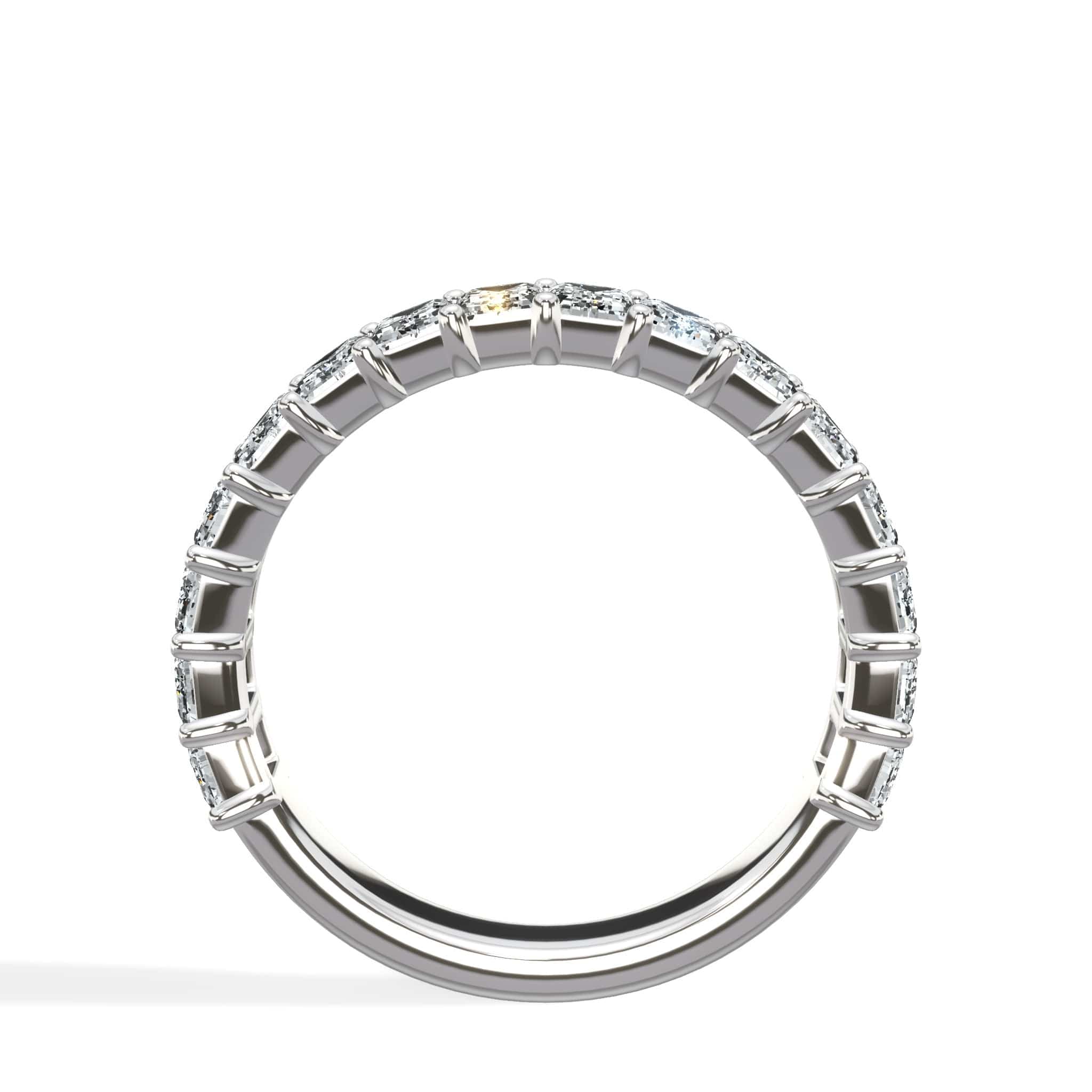 2ct Emerald Lab-Grown Diamond 3/4 Eternity Band in 14k White Gold - Image 3