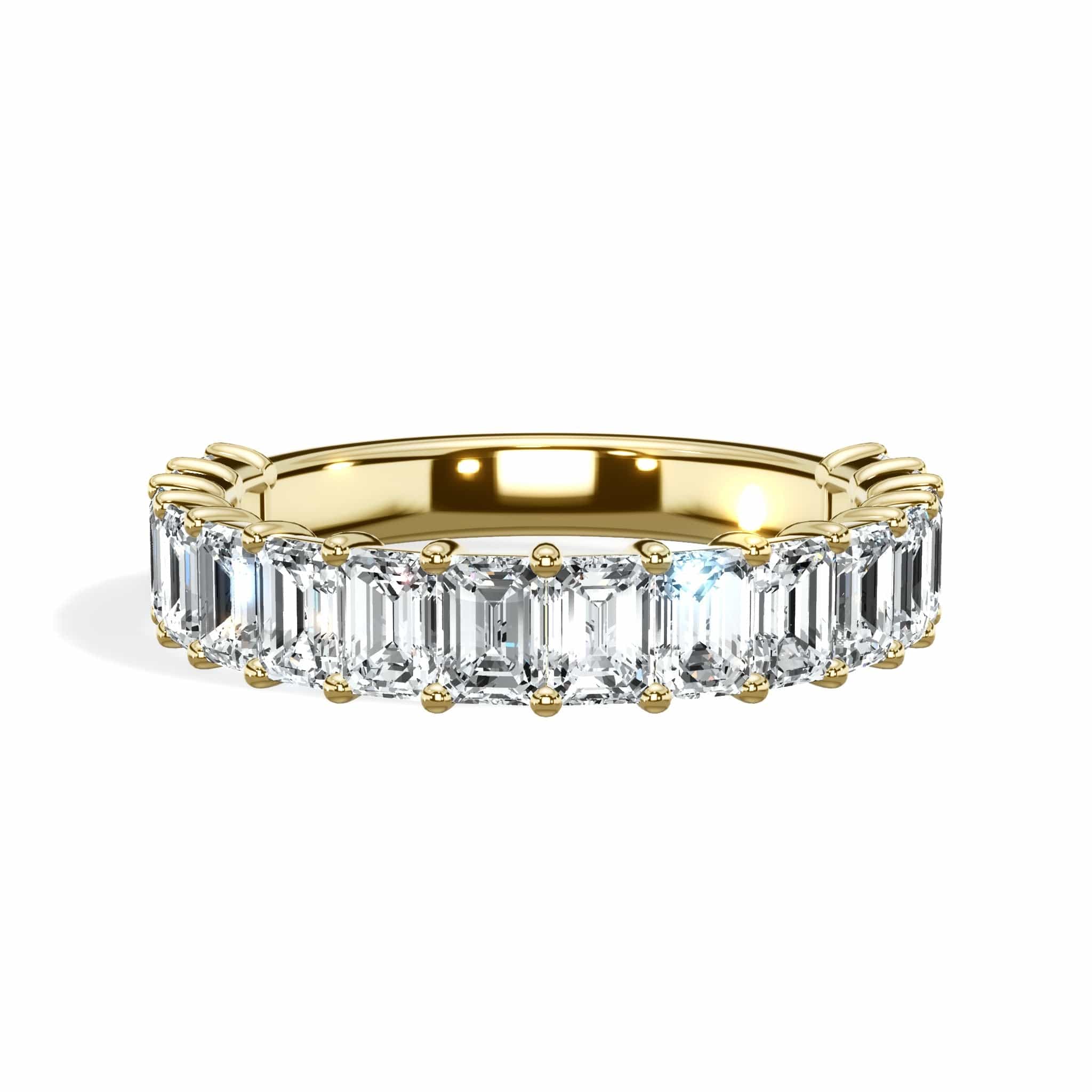 2ct Emerald Lab-Grown Diamond 3/4 Eternity Band in 14k Yellow Gold
