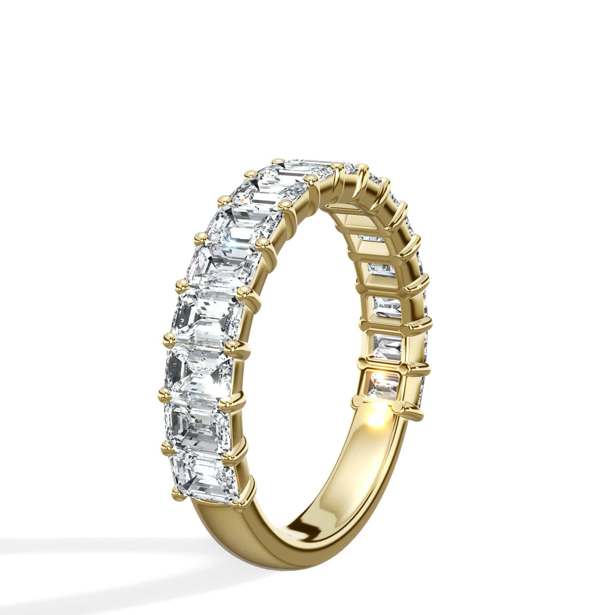 2ct Emerald Lab-Grown Diamond 3/4 Eternity Band in 14k Yellow Gold - Image 2
