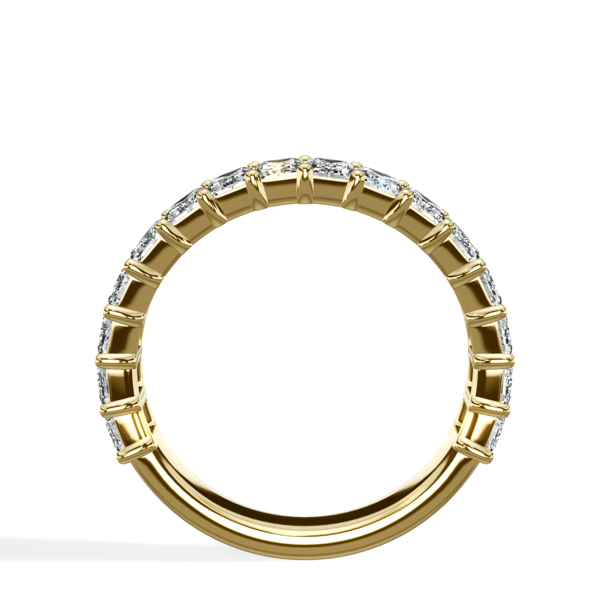 2ct Emerald Lab-Grown Diamond 3/4 Eternity Band in 14k Yellow Gold - Image 3