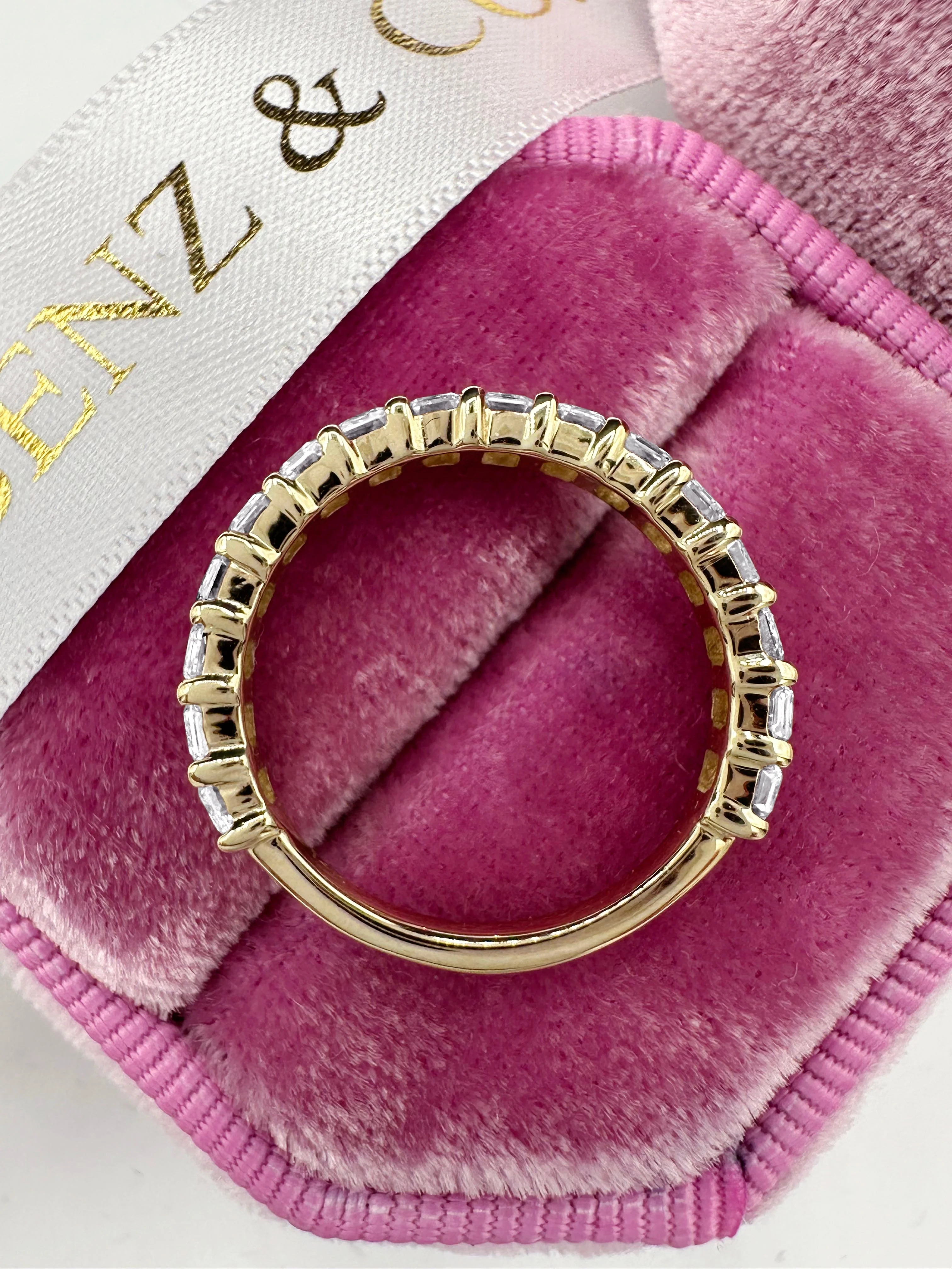 2ct Emerald Lab-Grown Diamond 3/4 Eternity Band in 14k Yellow Gold - Image 5