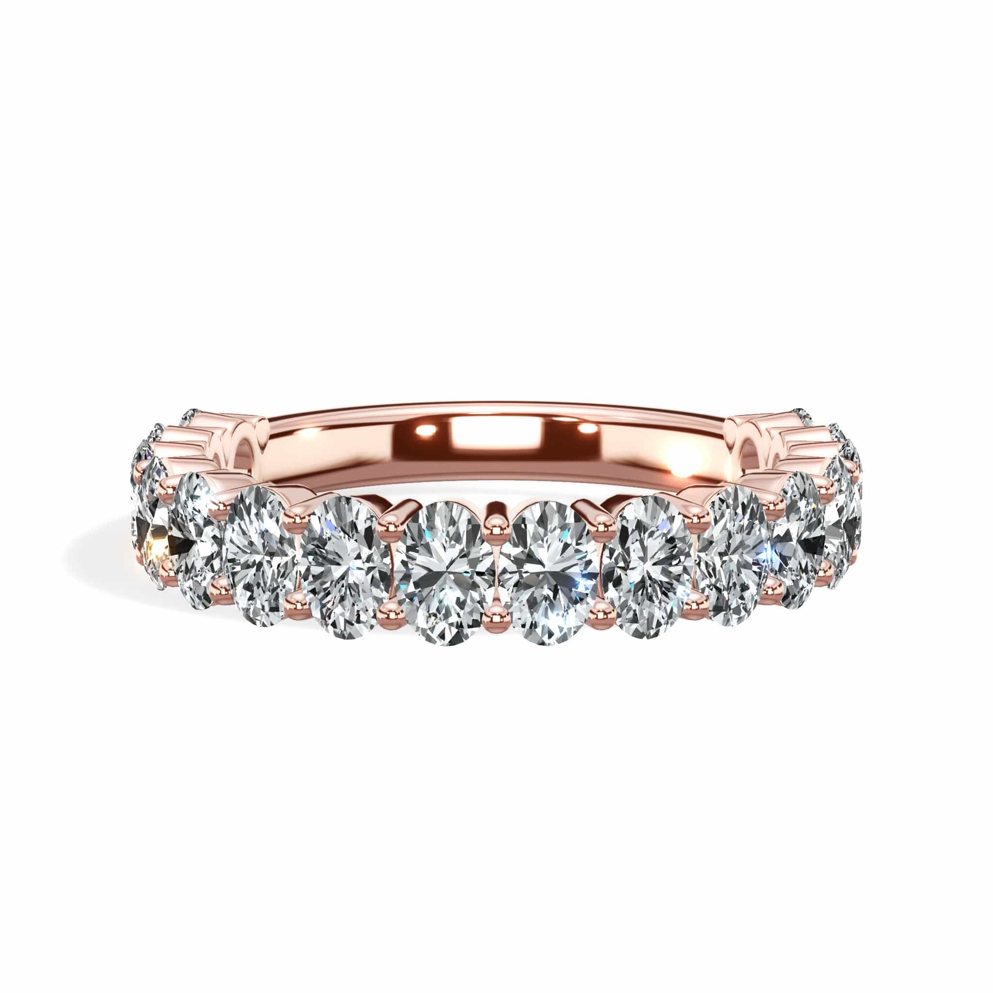 2ct Oval Lab-Grown Diamond 3/4 Eternity Band in 14k Rose Gold