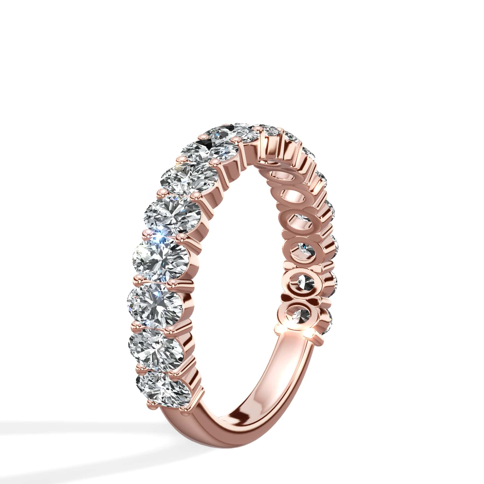 2ct Oval Lab-Grown Diamond 3/4 Eternity Band in 14k Rose Gold - Image 2