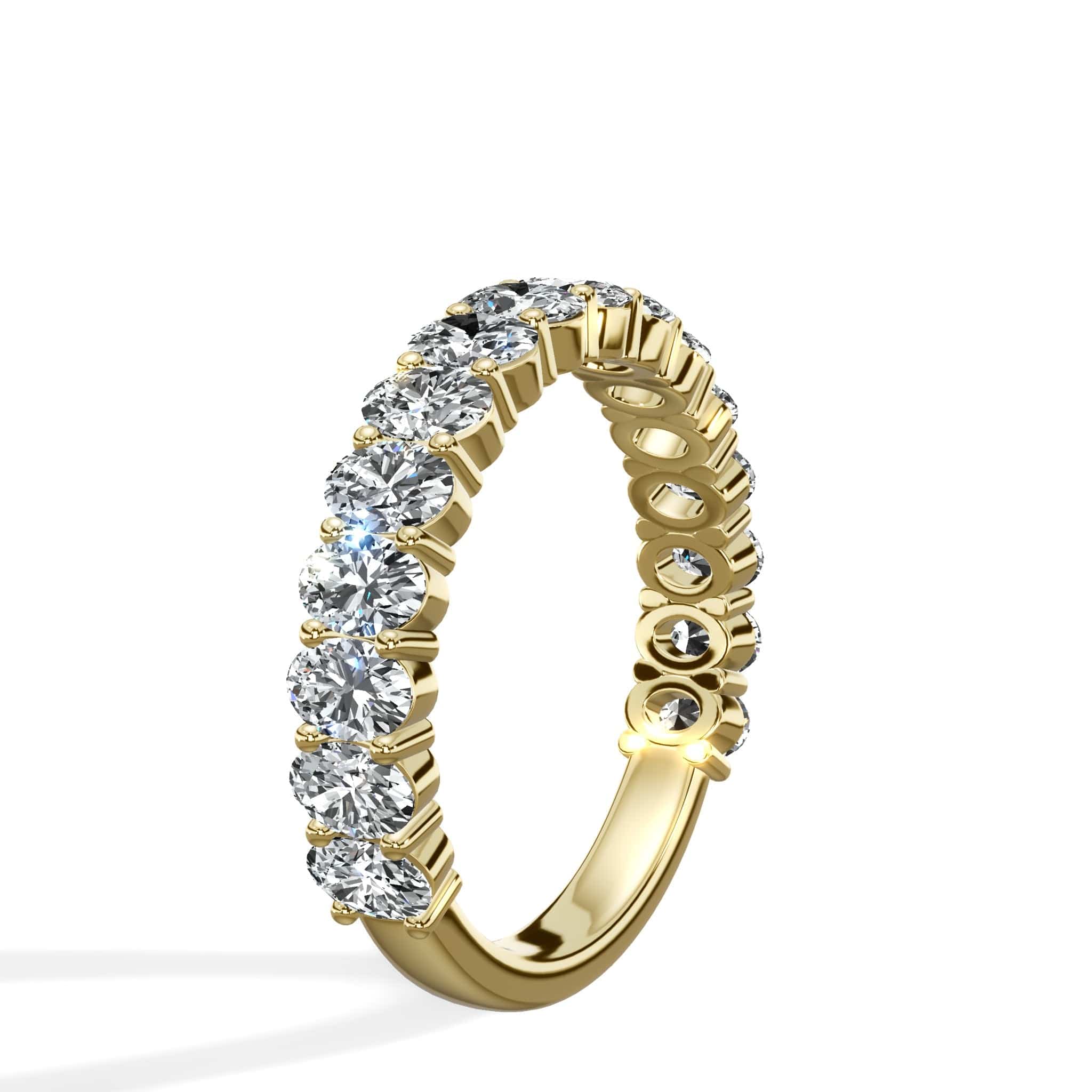 2ct Oval Lab-Grown Diamond 3/4 Eternity Band in 14k Yellow Gold - Image 2