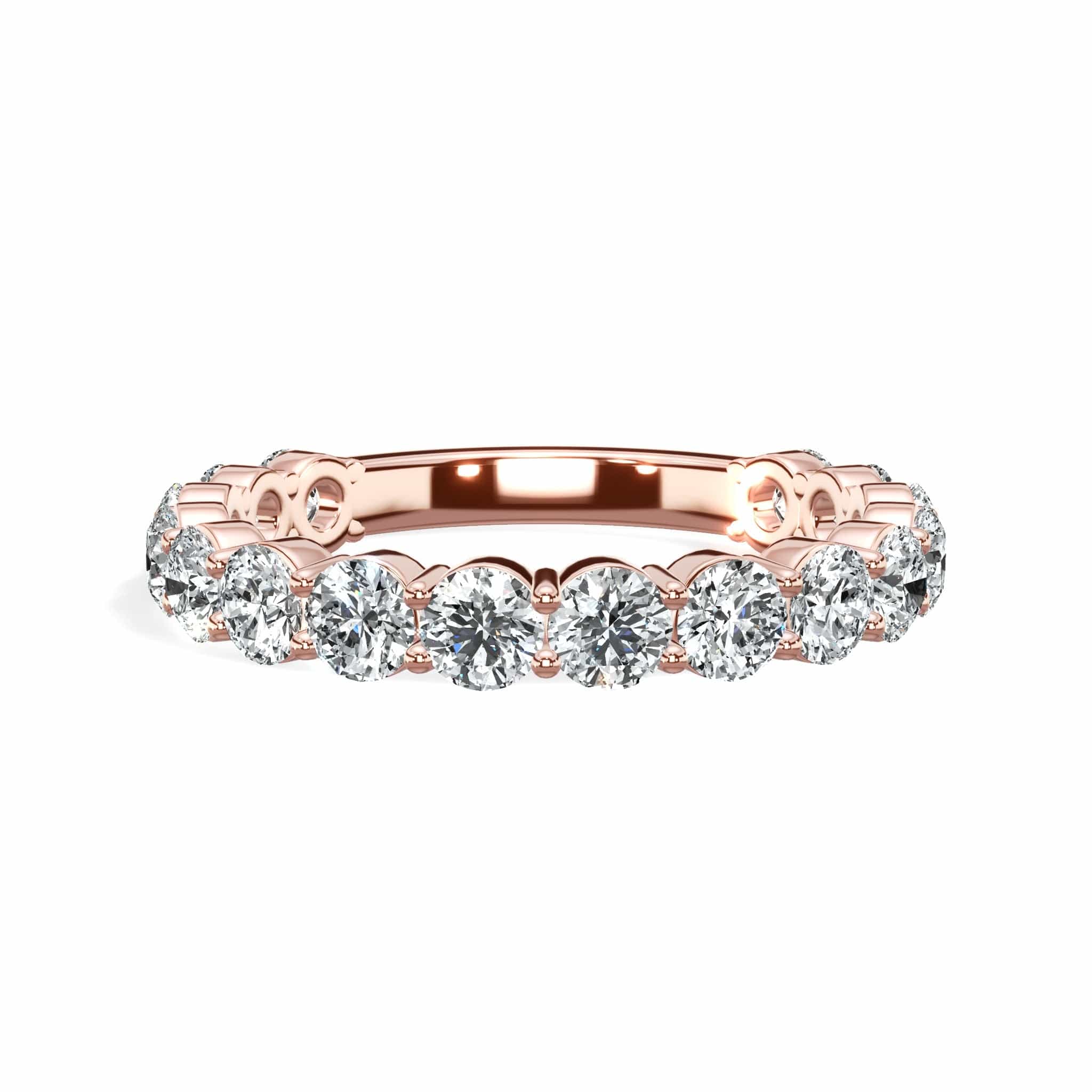 2ct Round Lab-Grown Diamond 3/4 Eternity Band in 14k Rose Gold