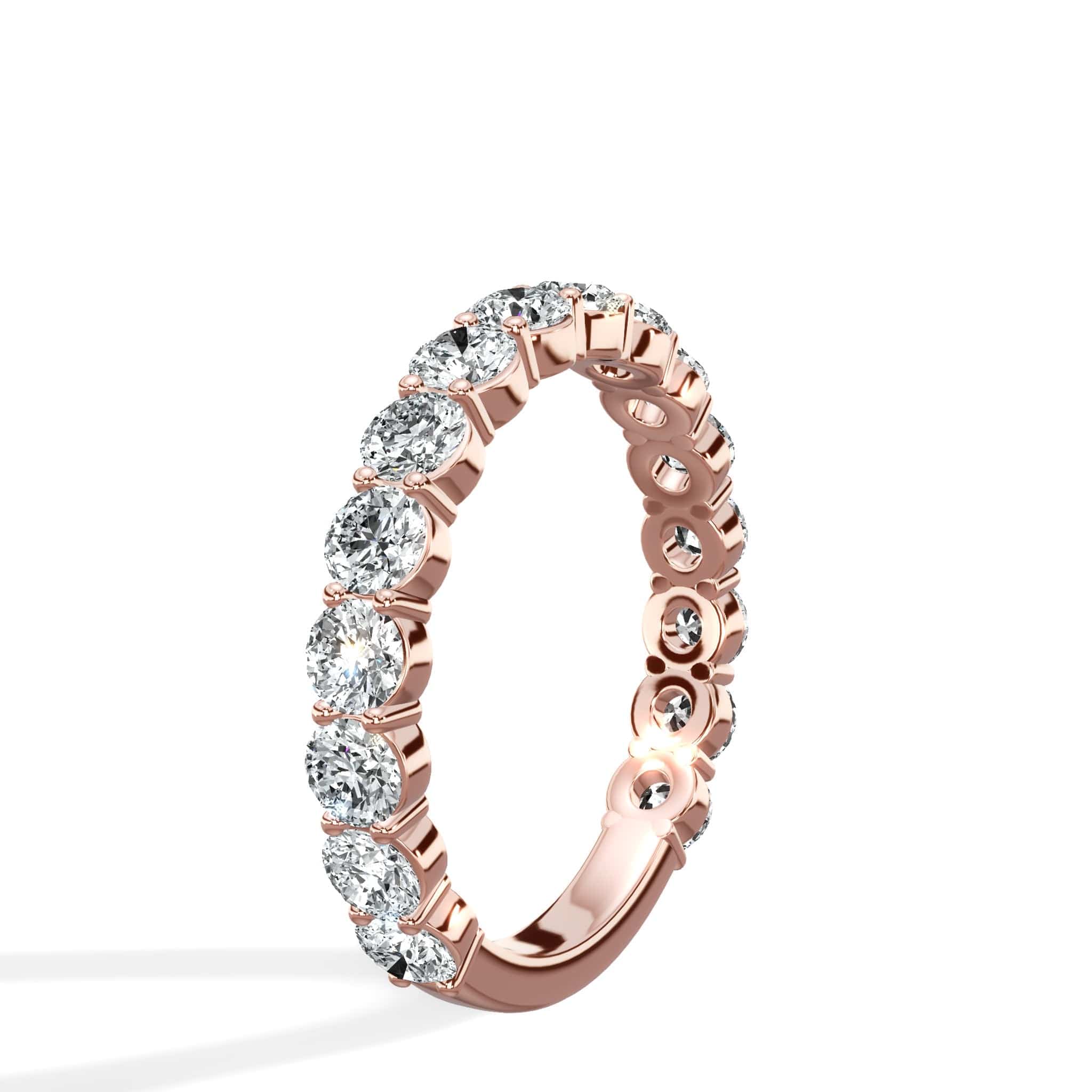 2ct Round Lab-Grown Diamond 3/4 Eternity Band in 14k Rose Gold - Image 2