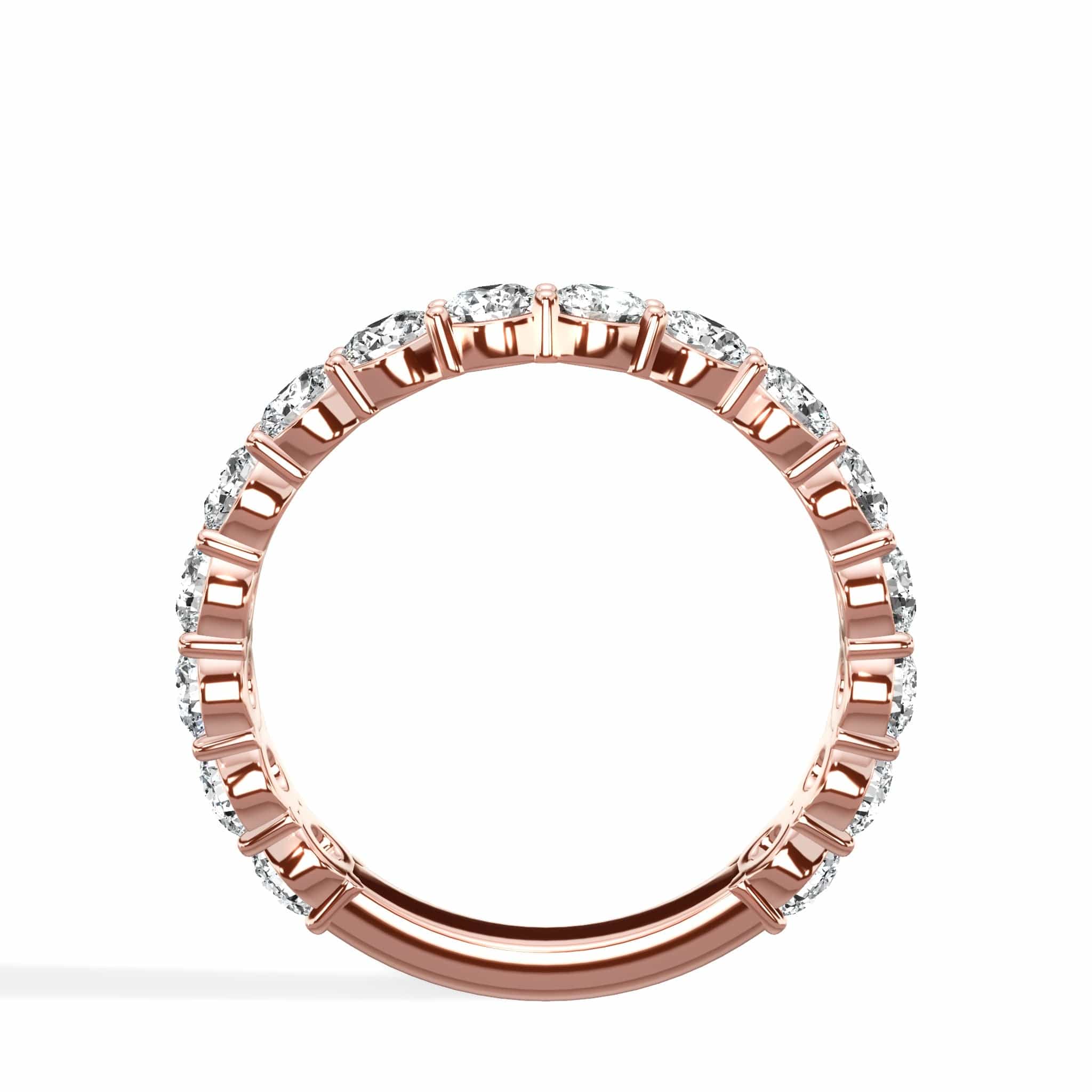 2ct Round Lab-Grown Diamond 3/4 Eternity Band in 14k Rose Gold - Image 3