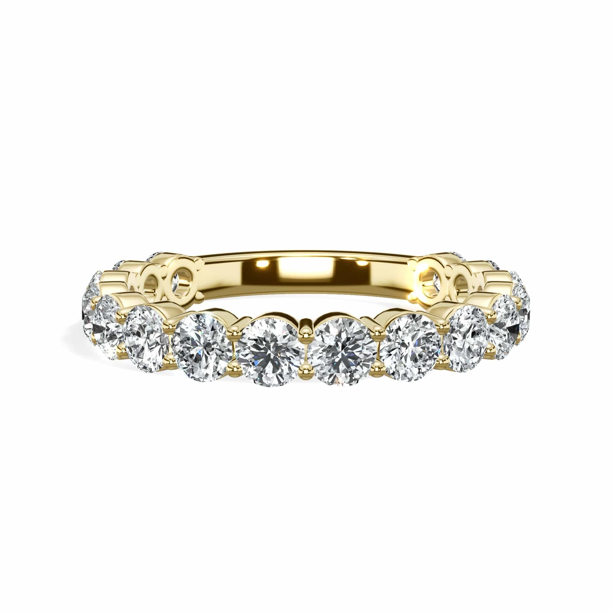 2ct Round Lab-Grown Diamond 3/4 Eternity Band in 14k Yellow Gold