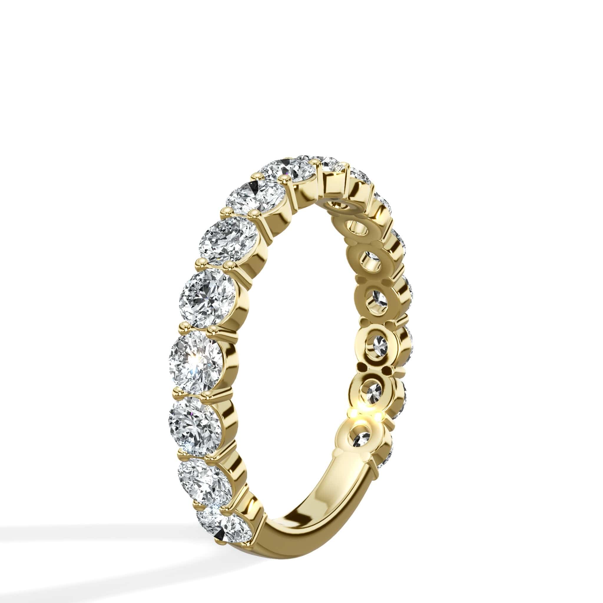 2ct Round Lab-Grown Diamond 3/4 Eternity Band in 14k Yellow Gold - Image 2